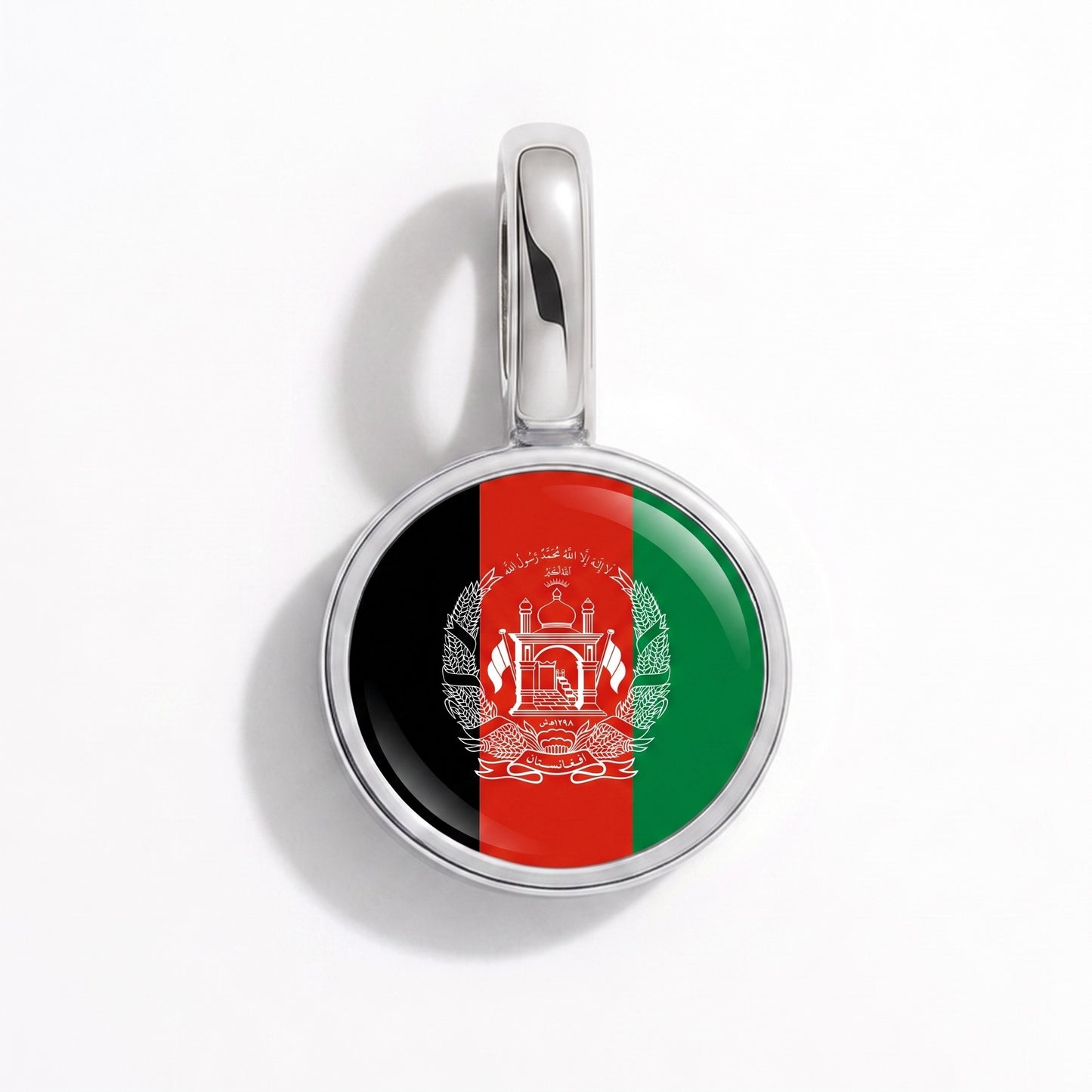 Flaggcharm Afghanistan – rund silver