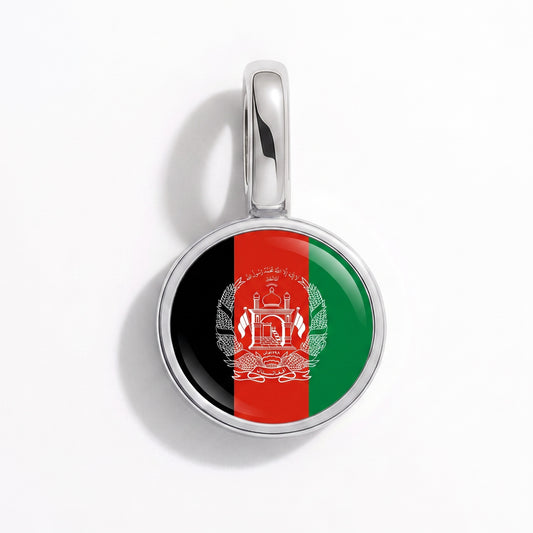 Flaggcharm Afghanistan – rund silver