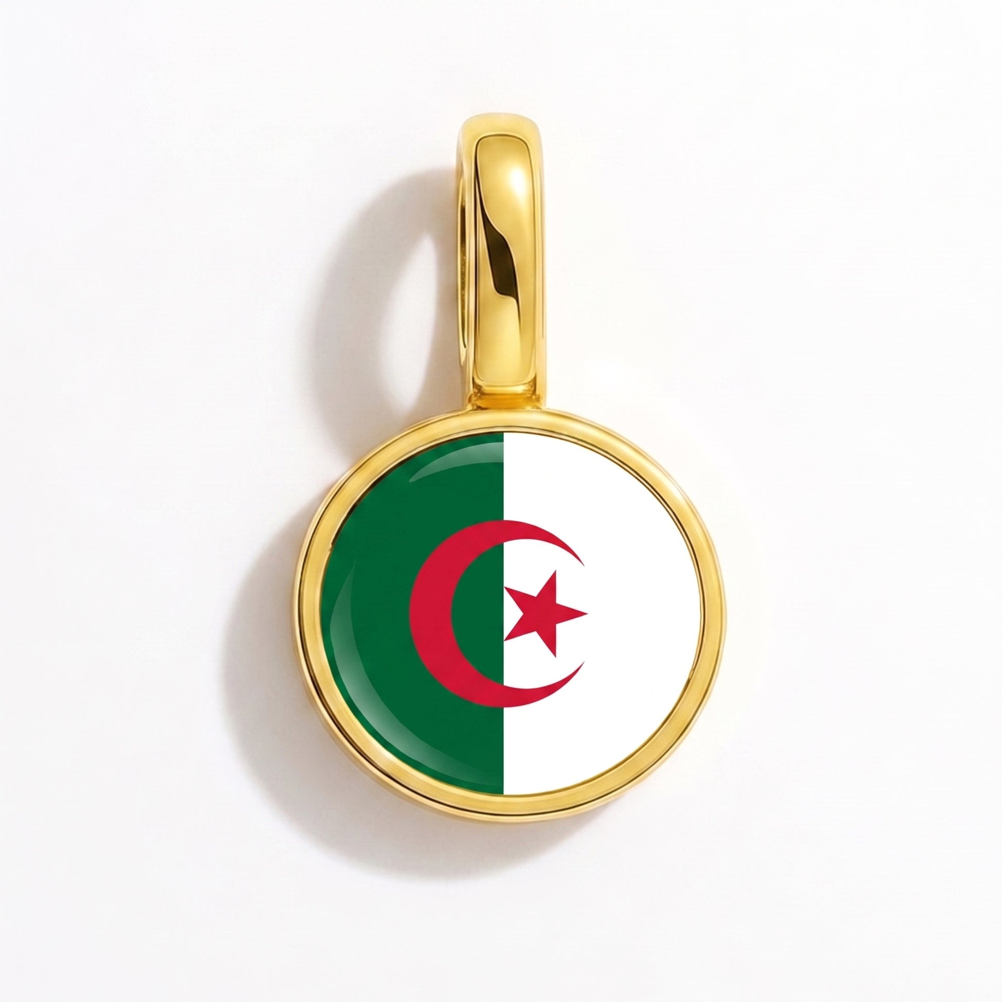 Flaggcharm Algeriet – rund guld