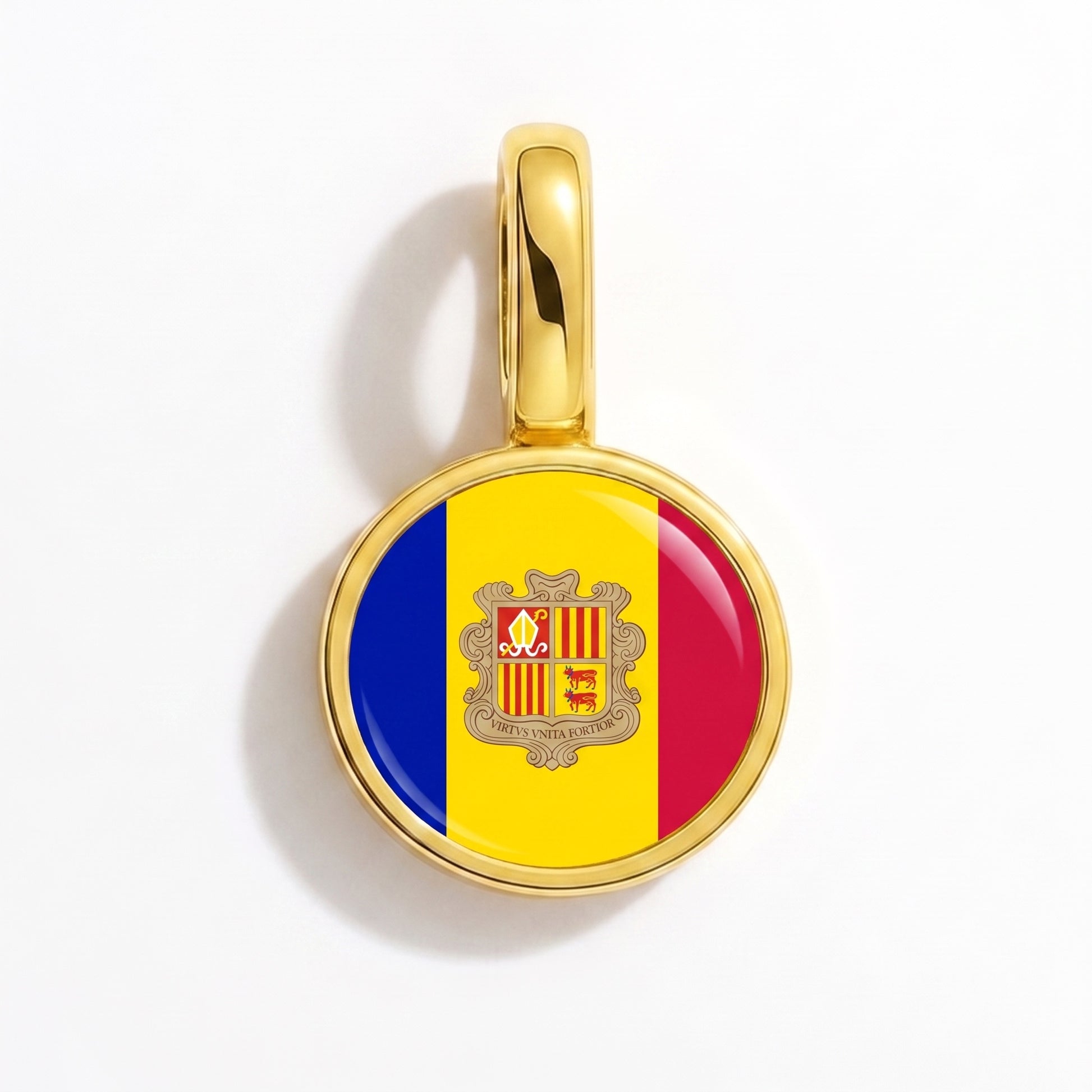 Flaggcharm Andorra – rund guld