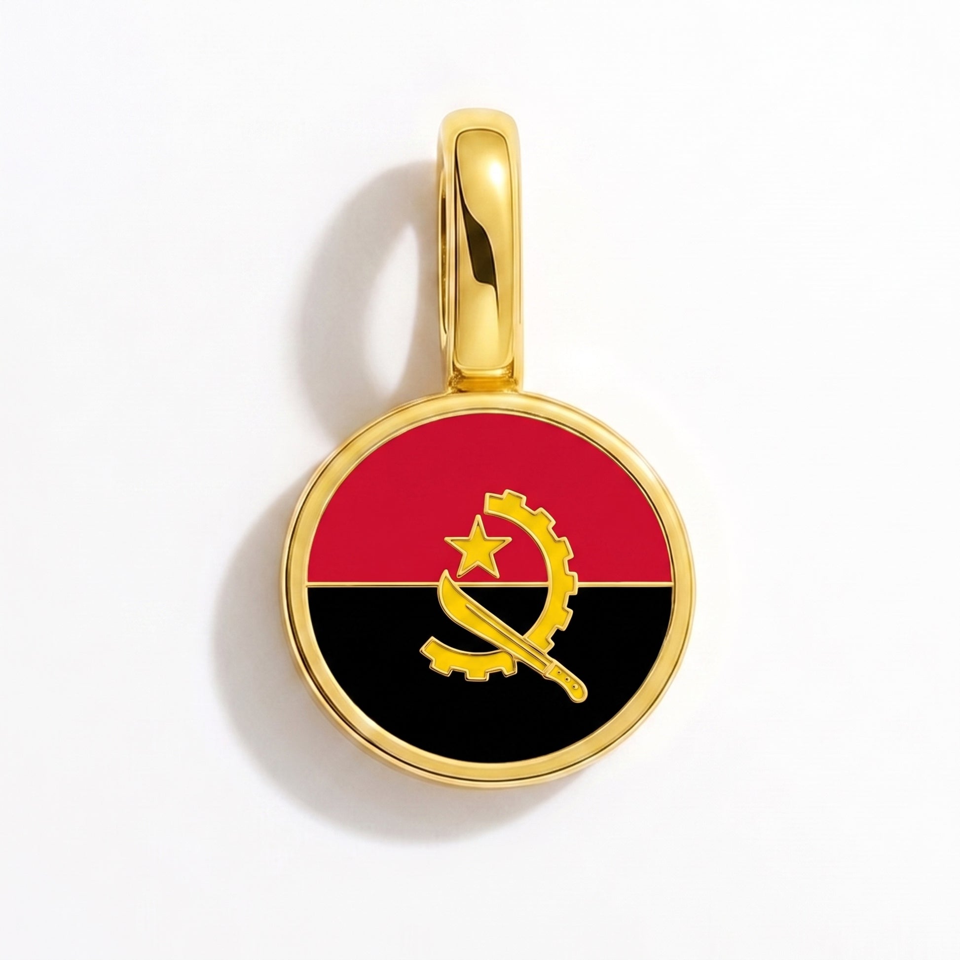 Flaggcharm Angola – rund guld