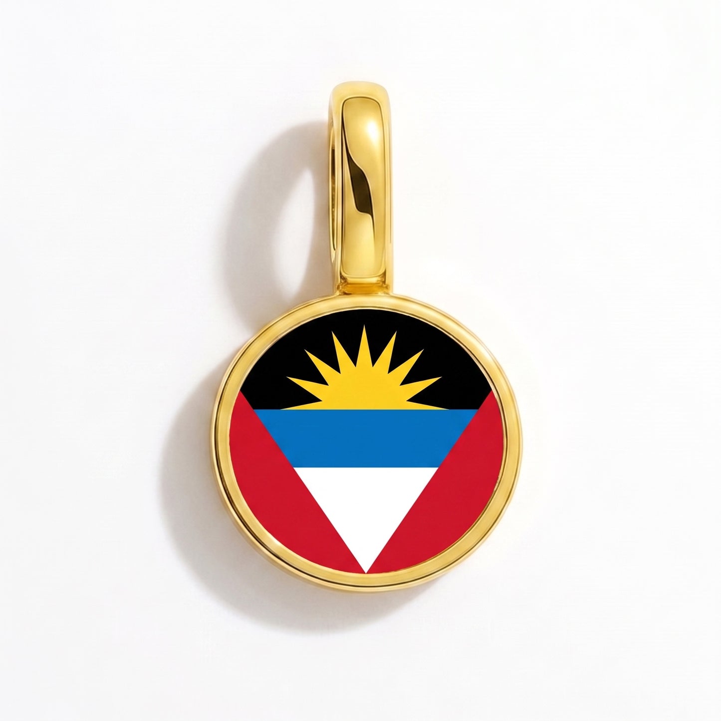 Flaggcharm Antigua och Barbuda – rund guld