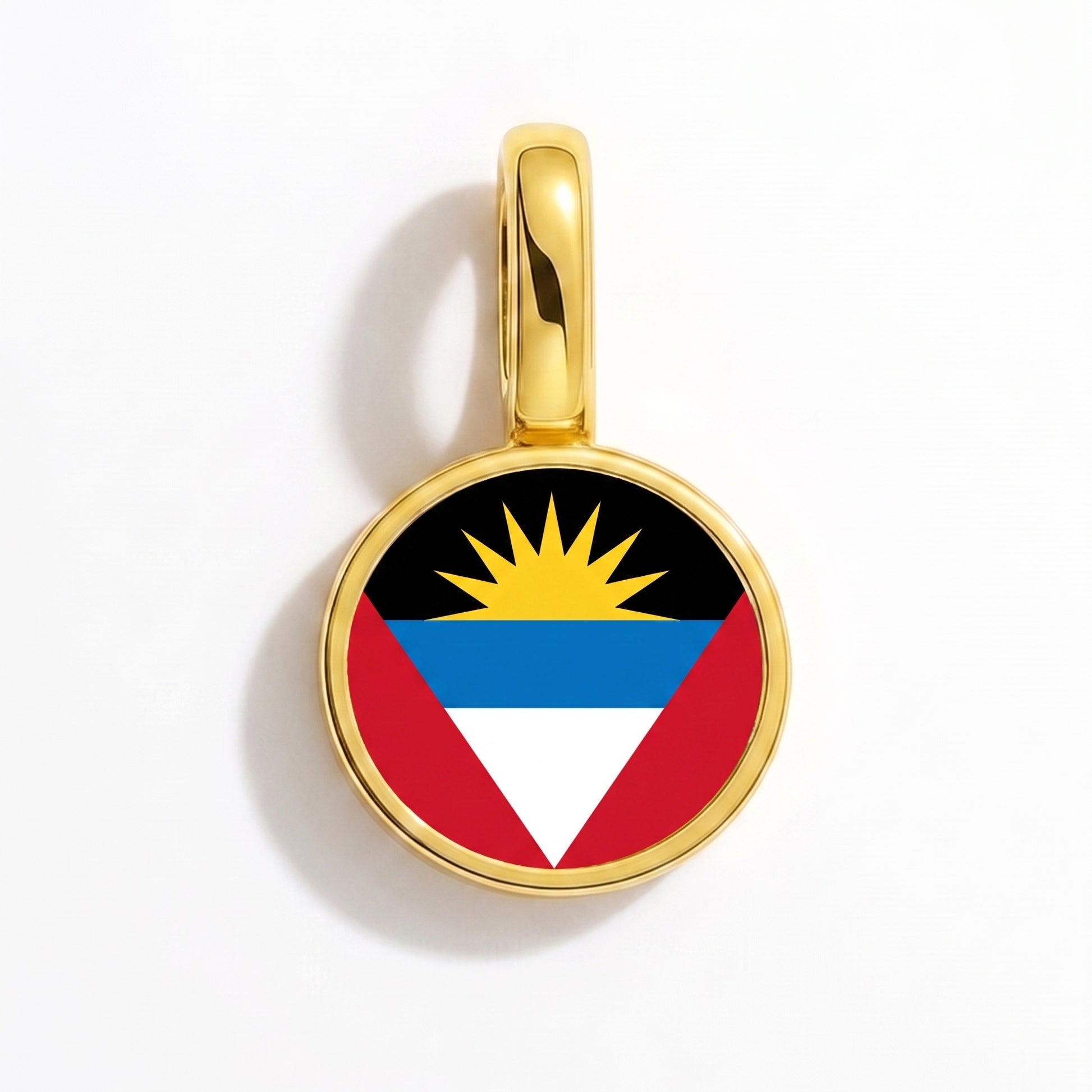 Flaggcharm Antigua och Barbuda – rund guld