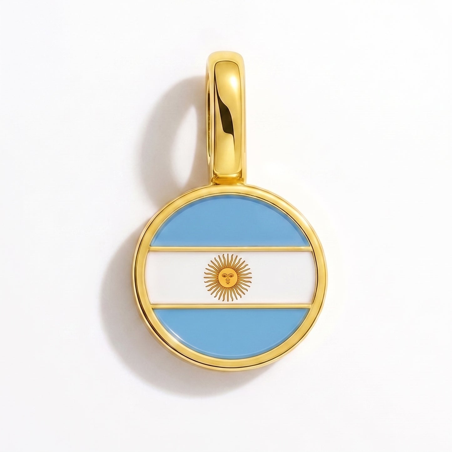 Flaggcharm Argentina – rund guld