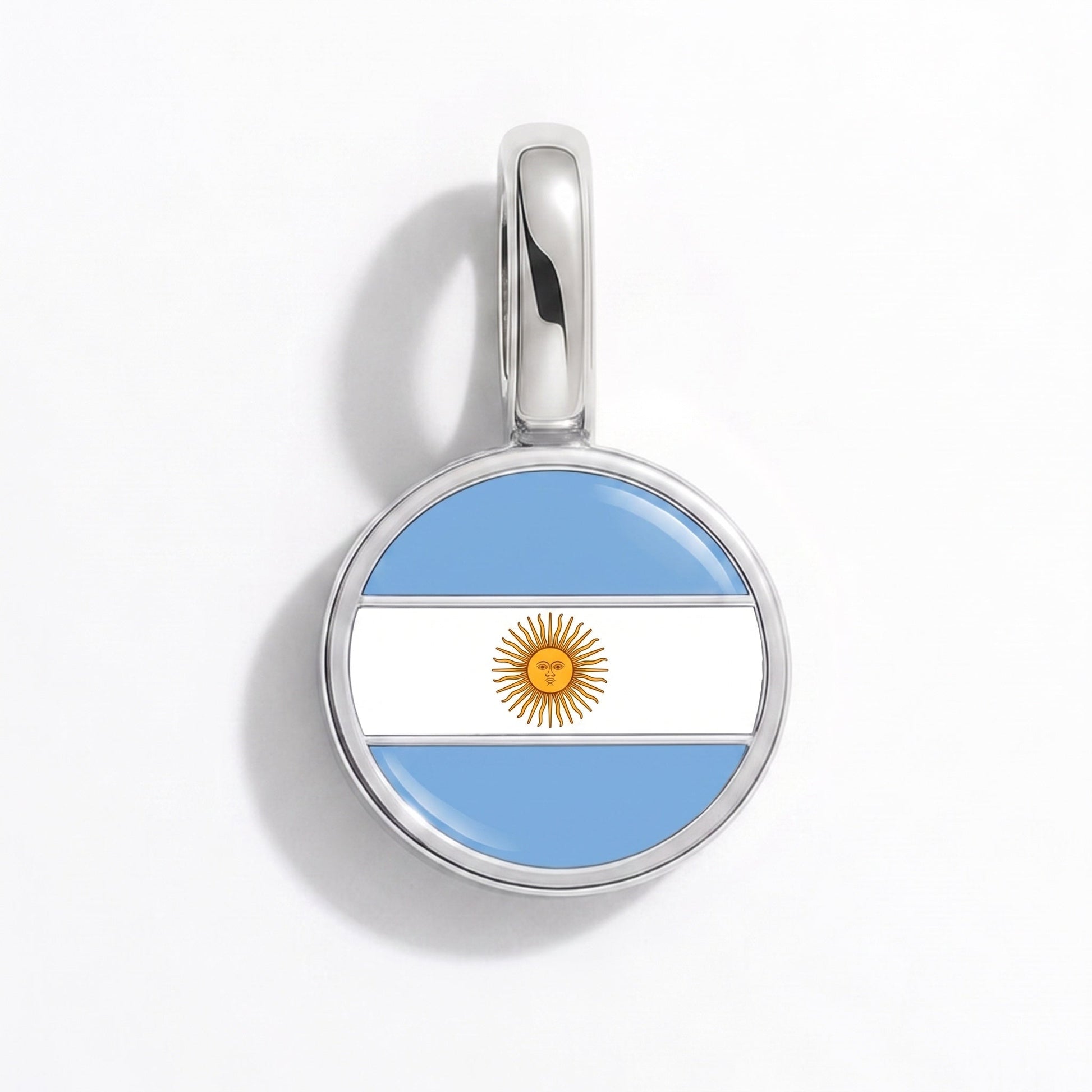 Flaggcharm Argentina – rektangulär silver