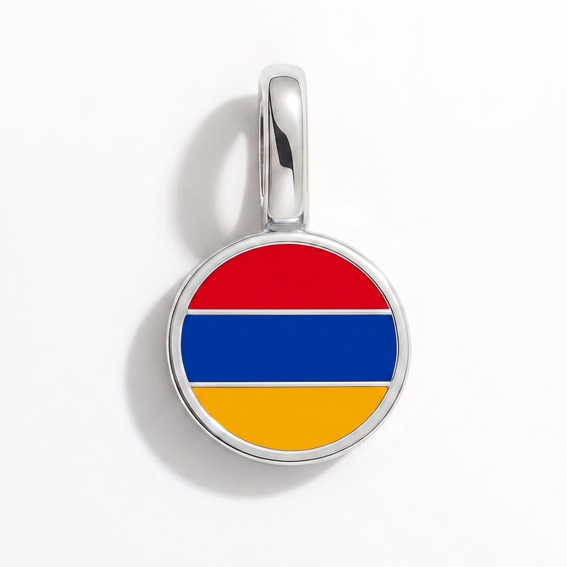 Flaggcharm Armenien – rund silver