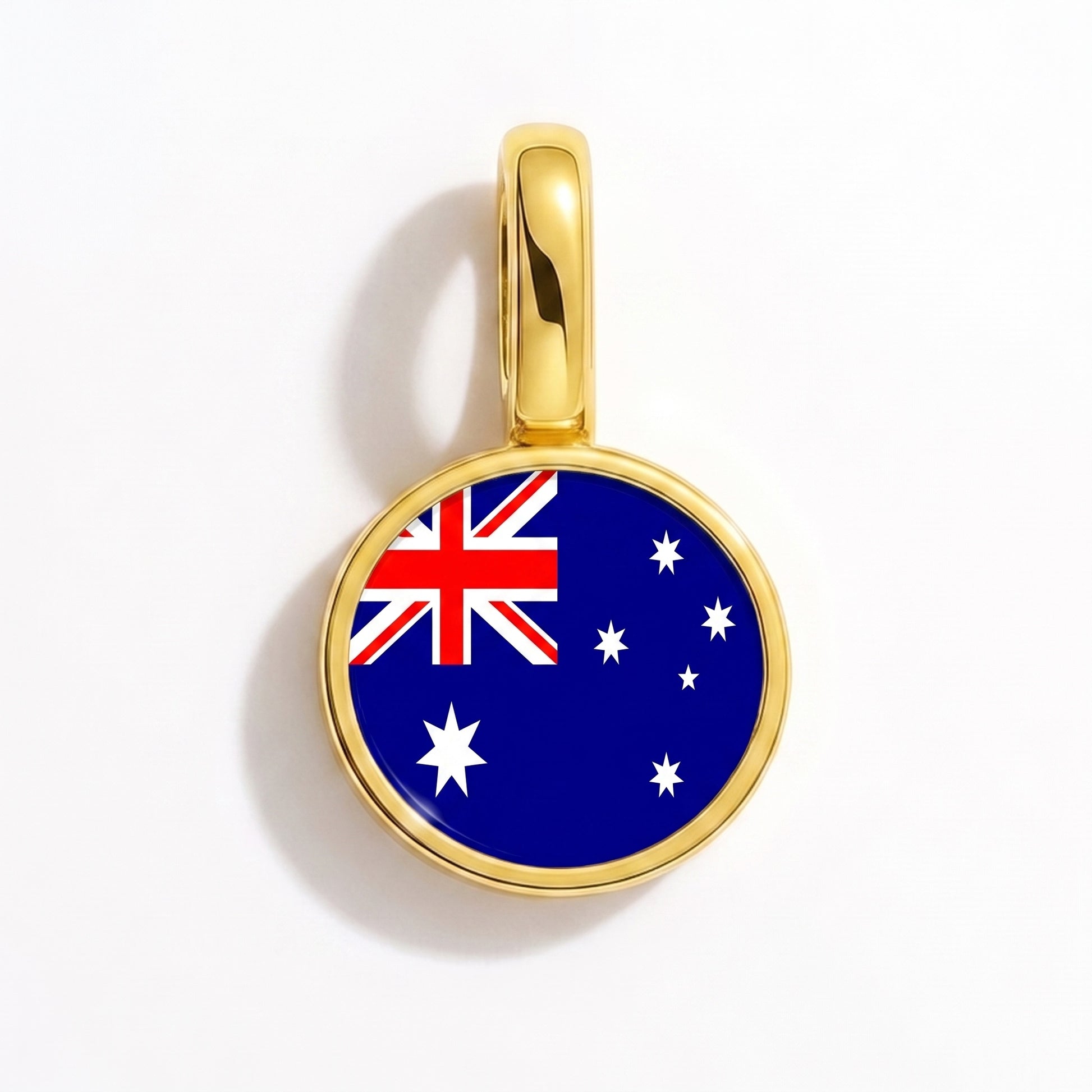 Flaggcharm Australien – rund guld