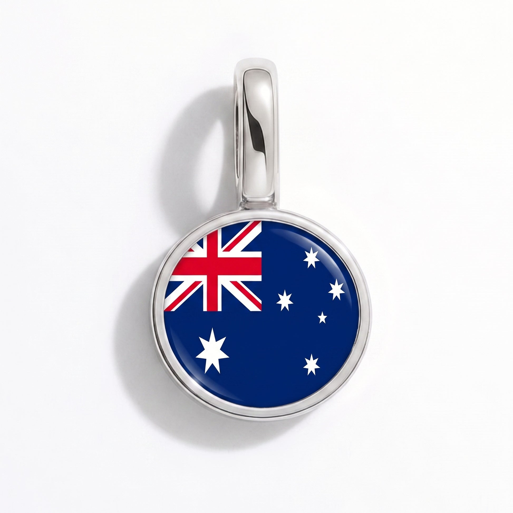Flaggcharm Australien – rund silver