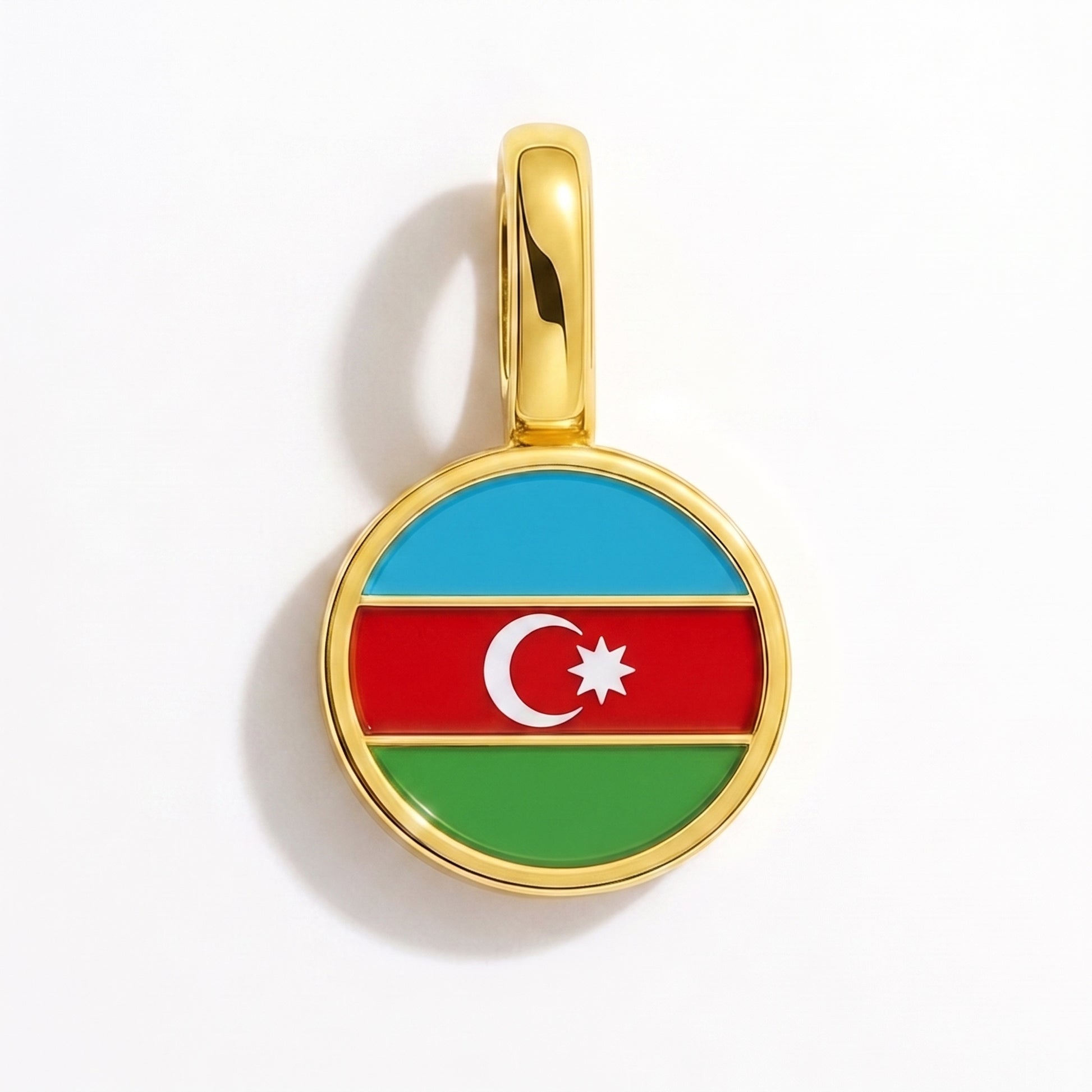 Flaggcharm Azerbajdzjan – rund guld