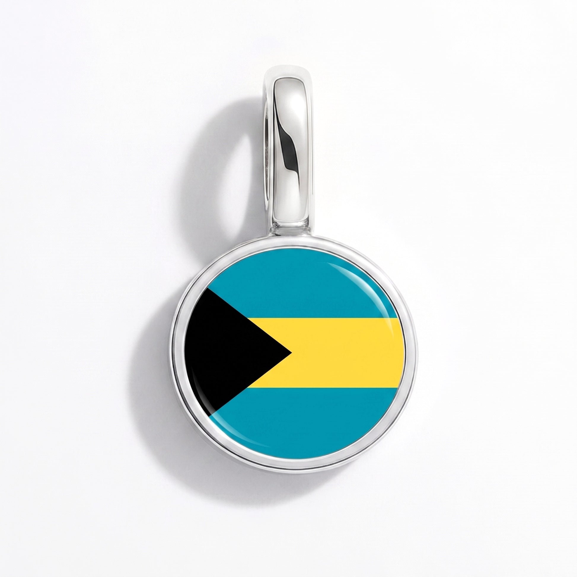 Flaggcharm Bahamas – rund silver