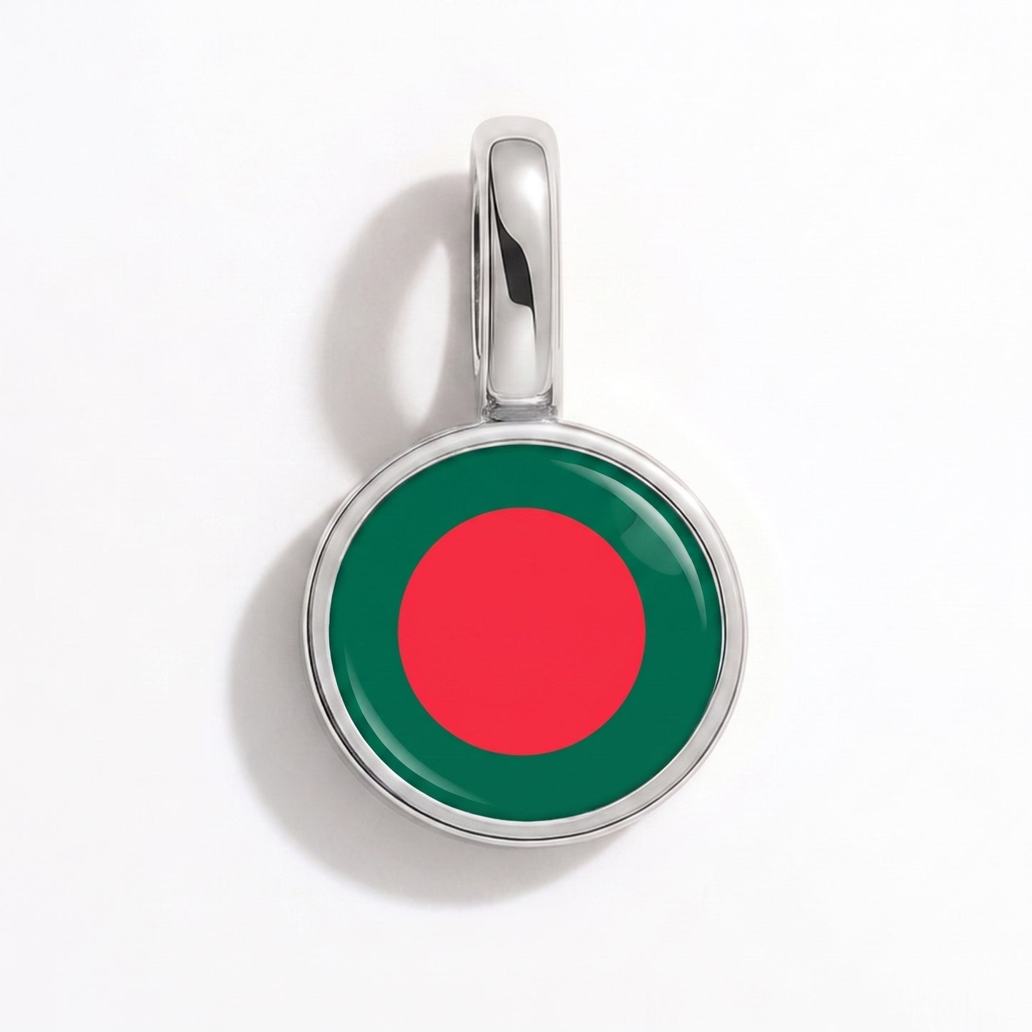 Flaggcharm Bangladesh – rund silver