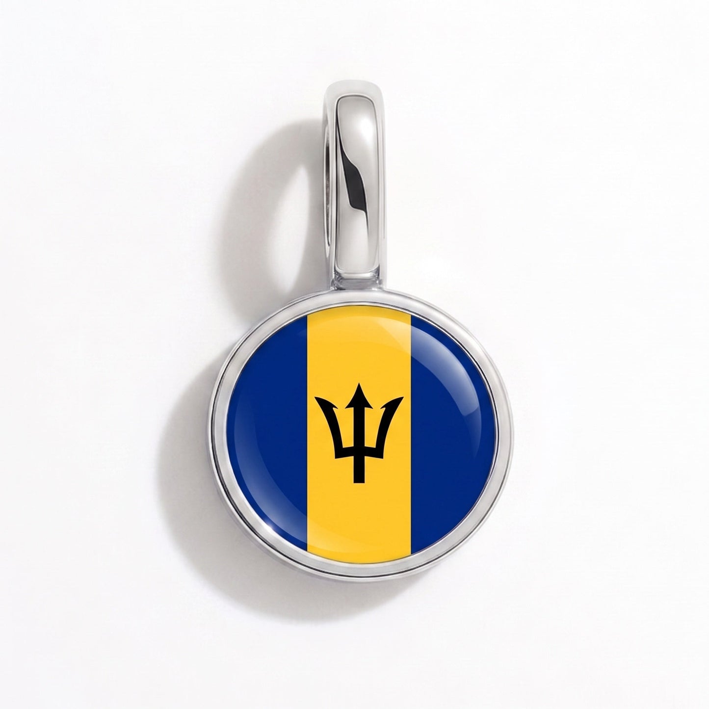 Flaggcharm Barbados – rektangulär silver