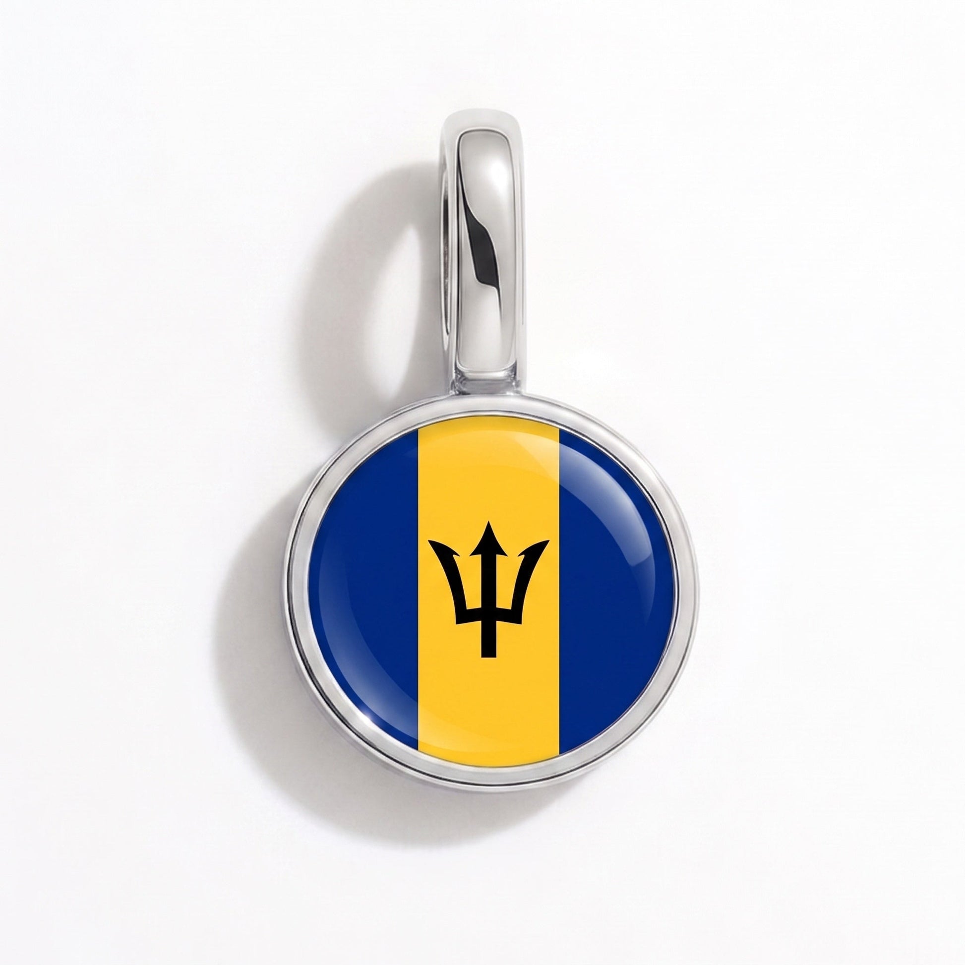 Flaggcharm Barbados – rektangulär silver