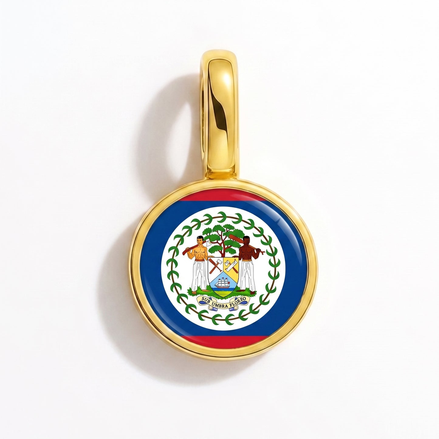 Flaggcharm Belize – rund guld