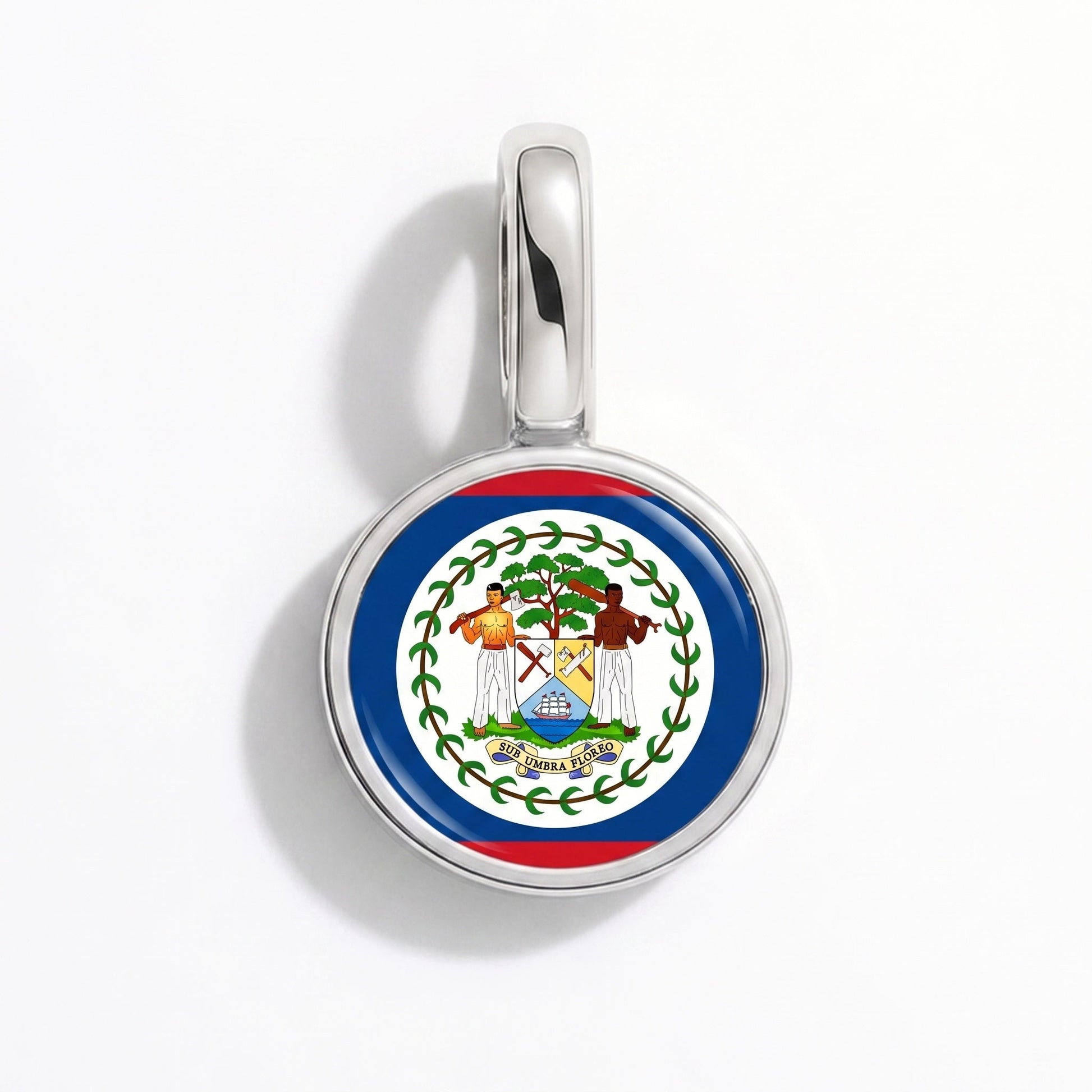 Flaggcharm Belize – rektangulär silver
