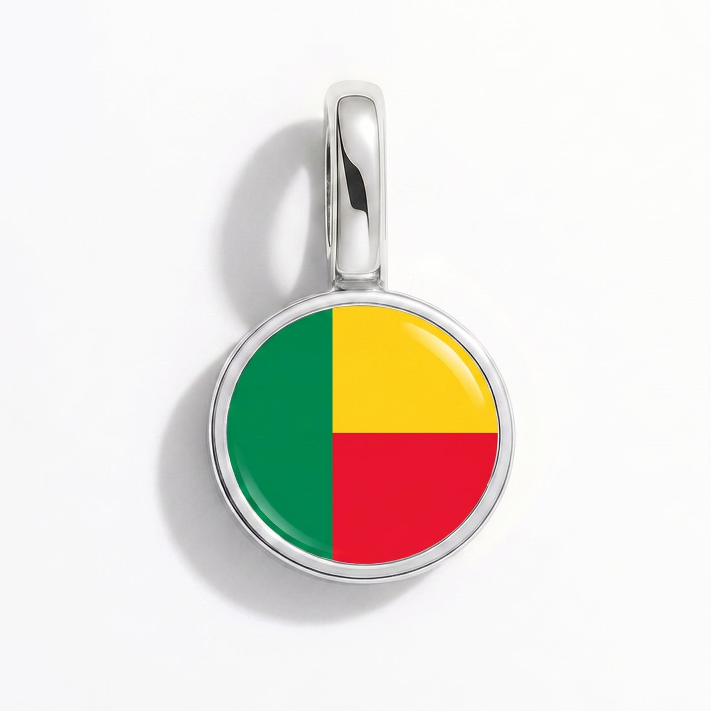 Flaggcharm Benin – rund silver