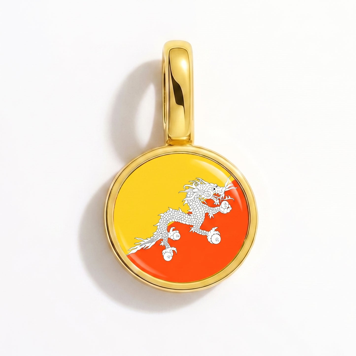 Flaggcharm Bhutan – rund guld