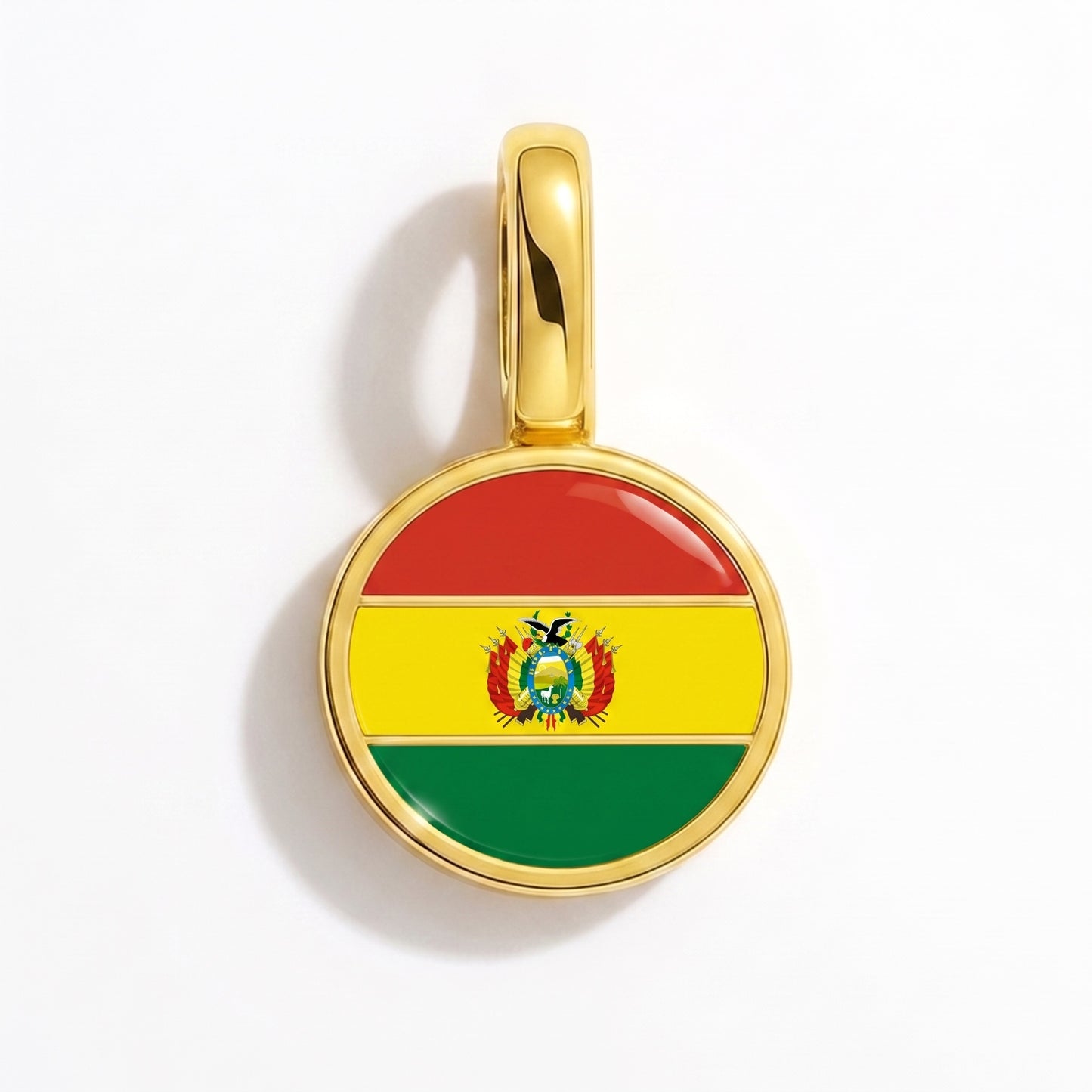 Flaggcharm Bolivia – rund guld
