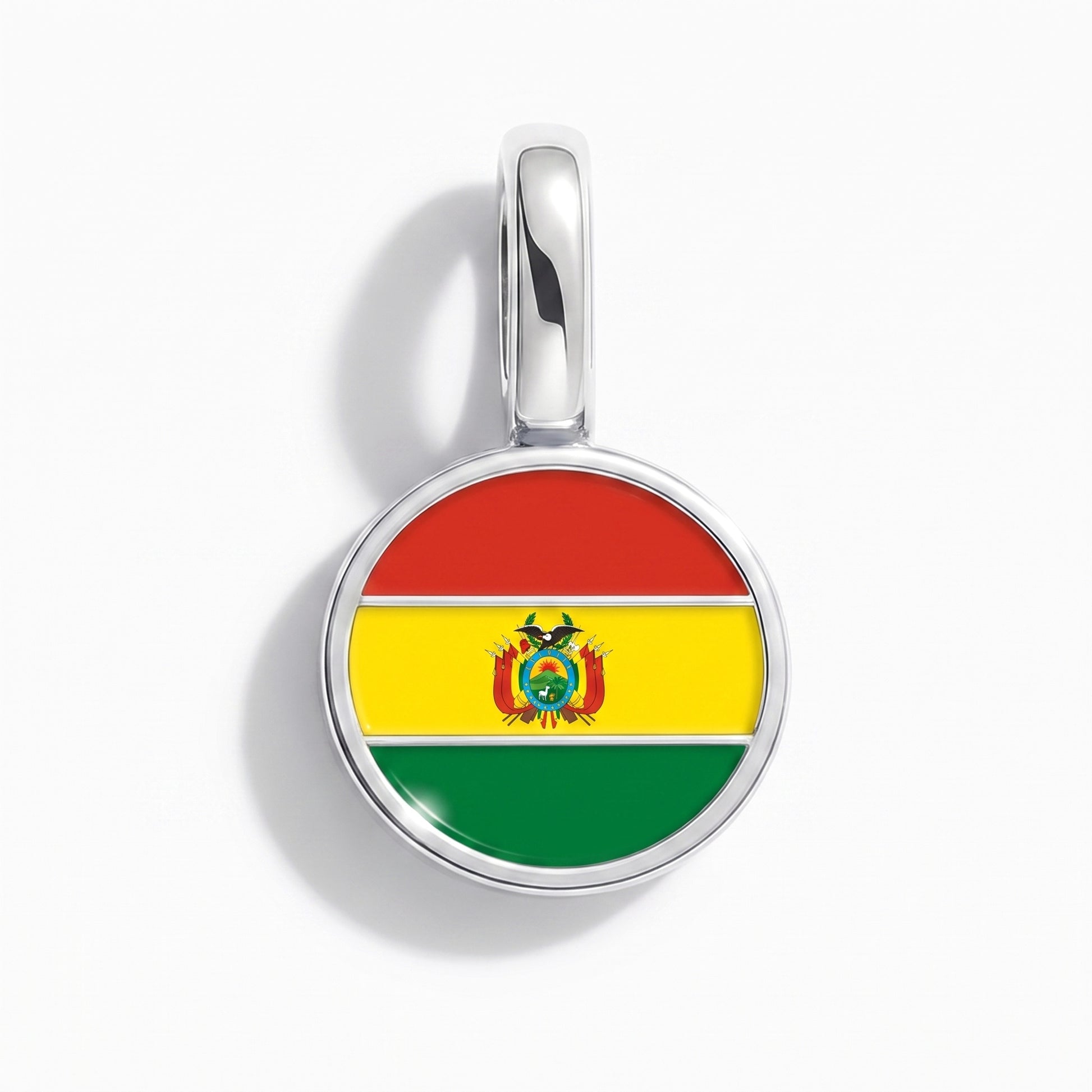 Flaggcharm Bolivia – rund silver