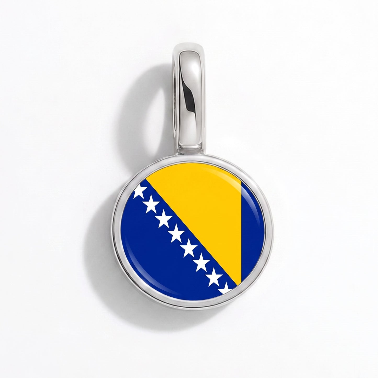 Flaggcharm Bosnien och Hercegovina – rund silver