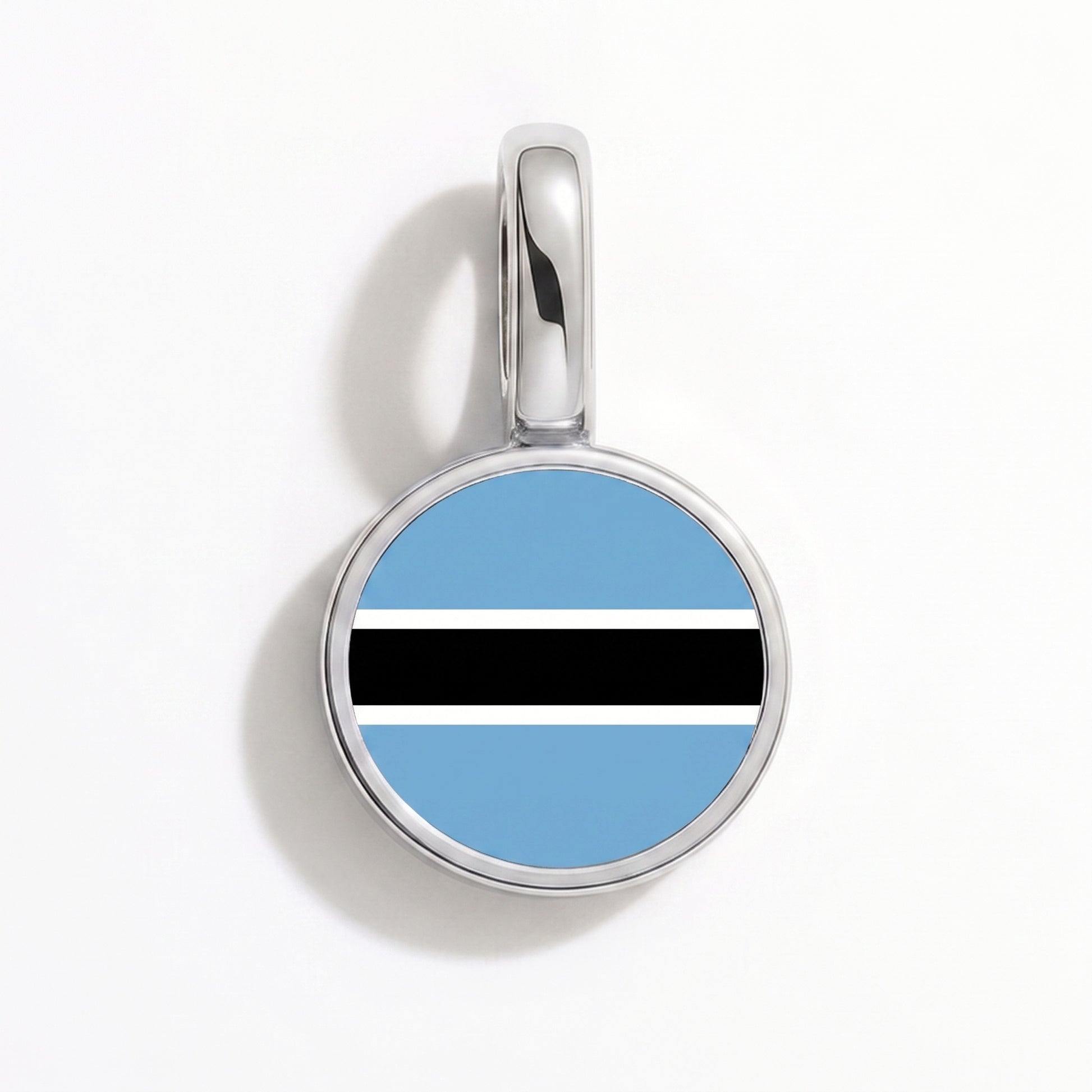Flaggcharm Botswana – rund silver