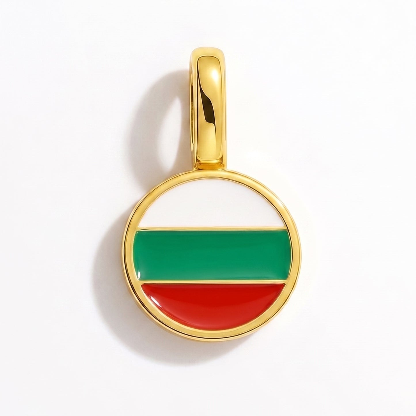 Flaggcharm Bulgarien – rund guld