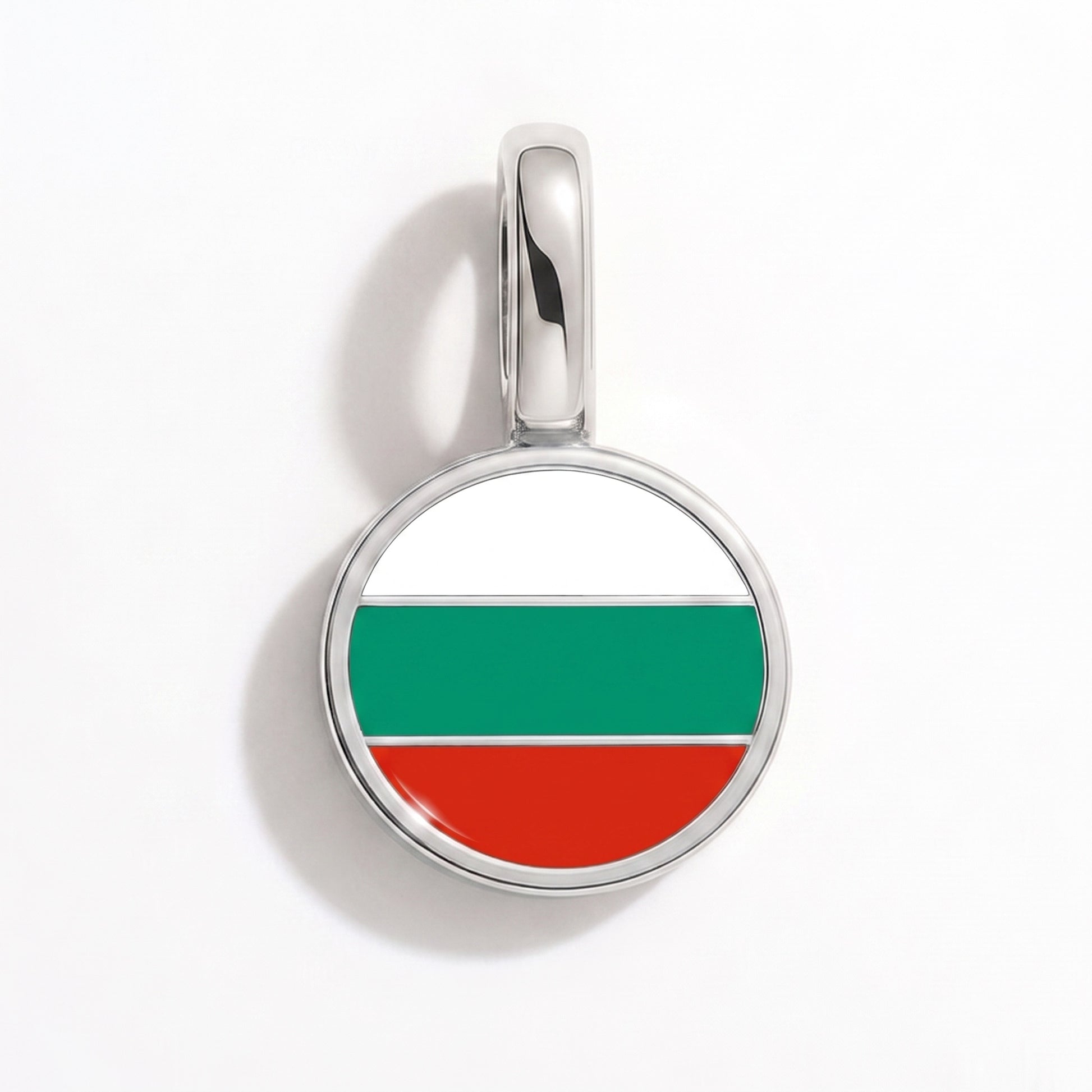 Flaggcharm Bulgarien – rund silver