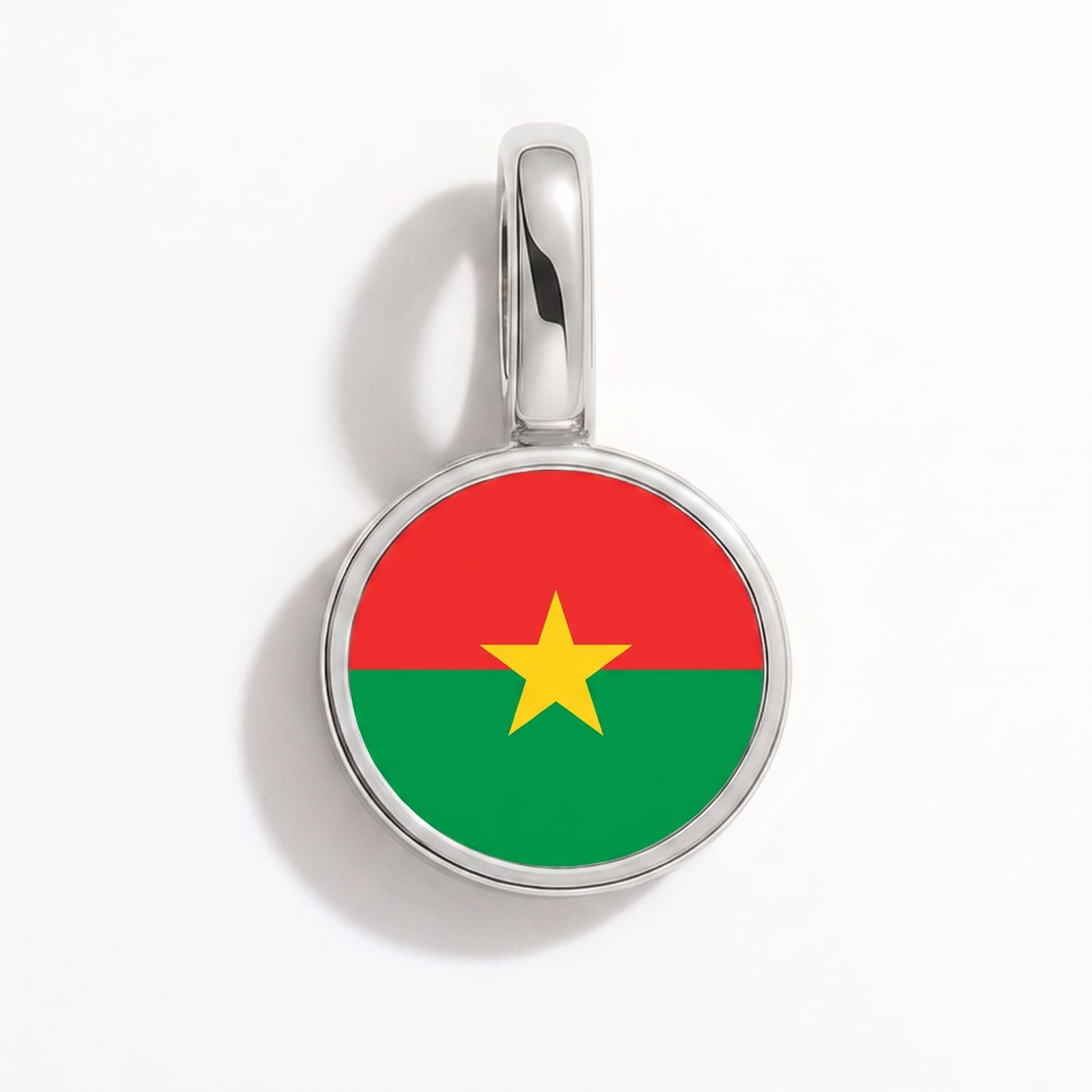 Flaggcharm Burkina Faso – rund silver