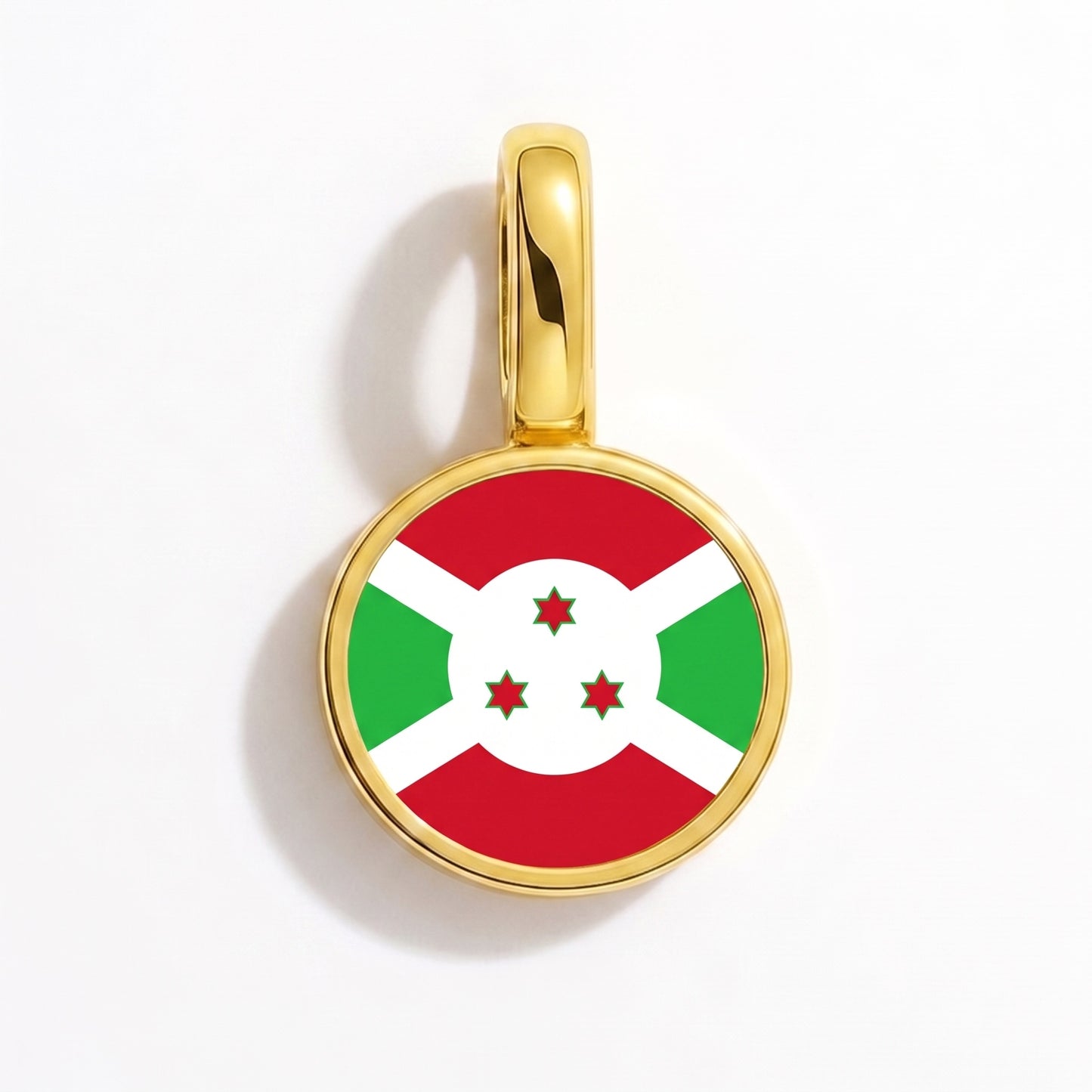 Flaggcharm Burundi – rund guld