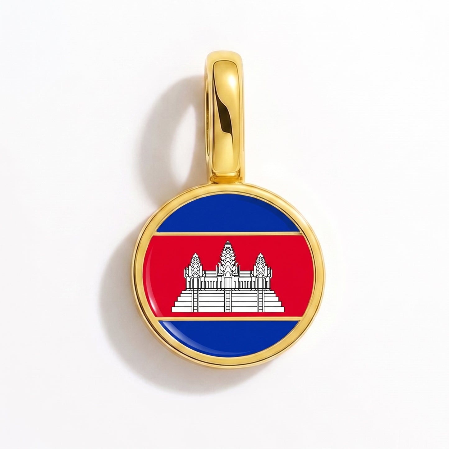 Flaggcharm Kambodja – rund guld
