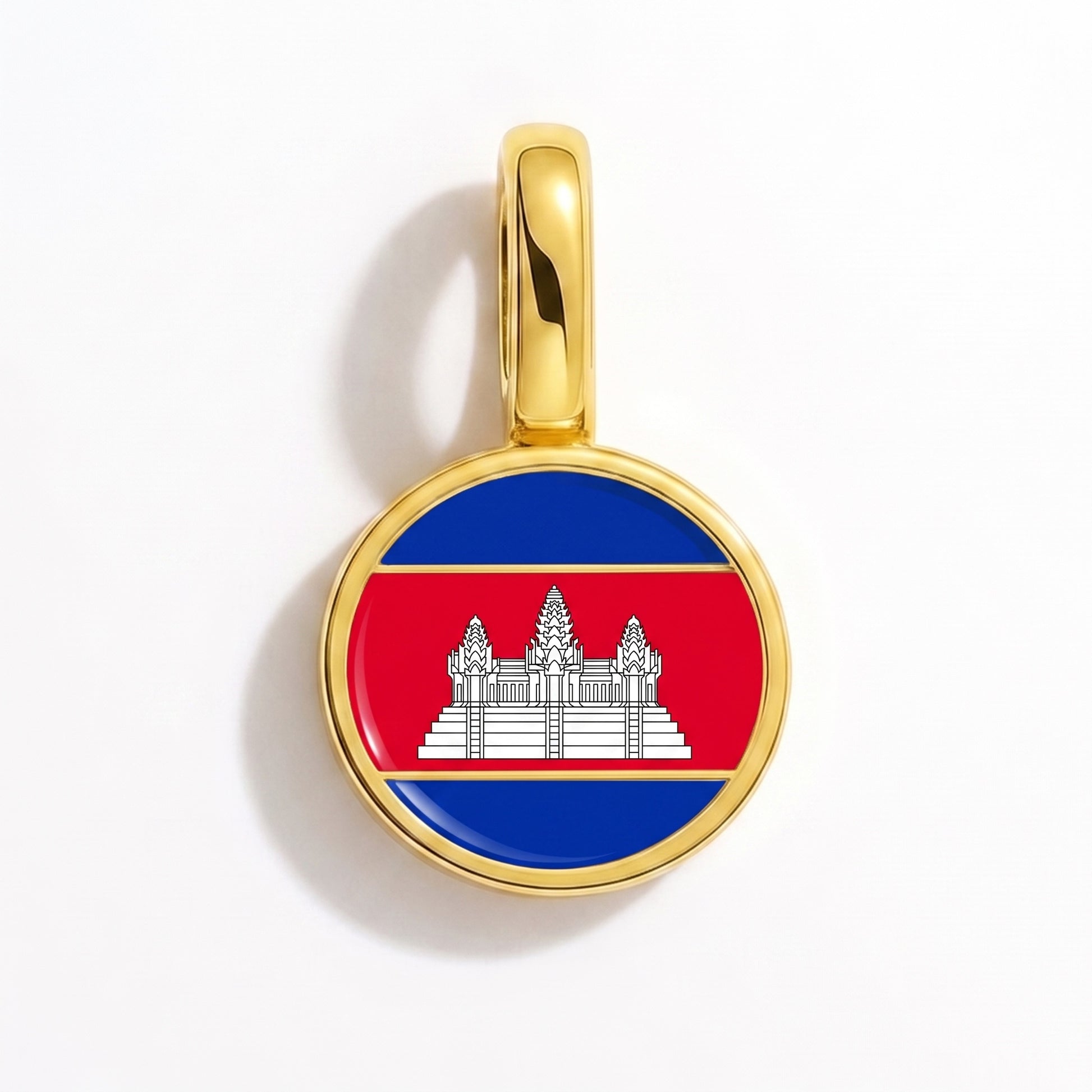 Flaggcharm Kambodja – rund guld
