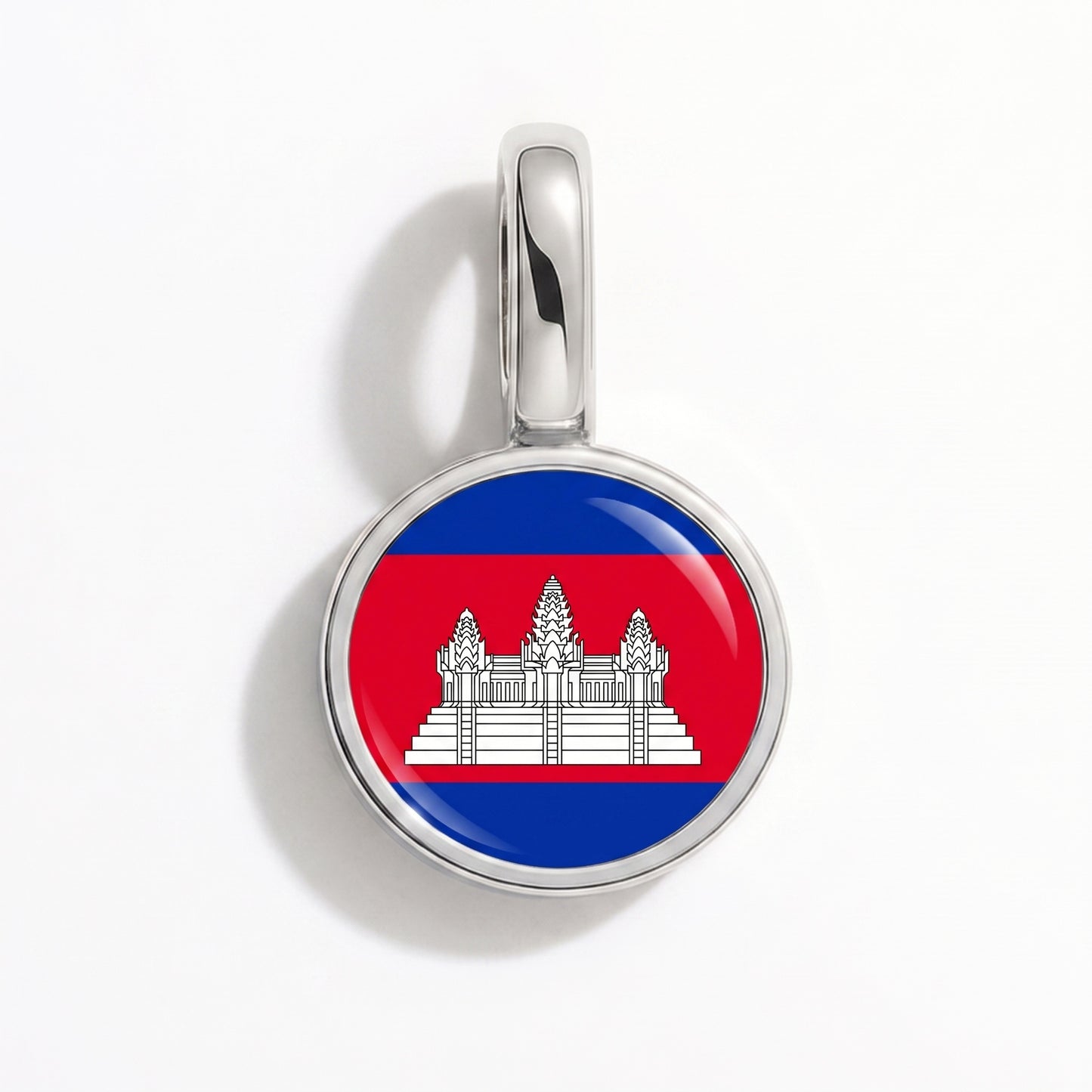 Flaggcharm Kambodja – rund silver