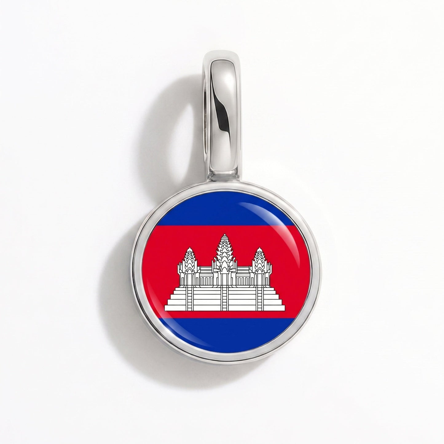 Flaggcharm Kambodja – rektangulär silver