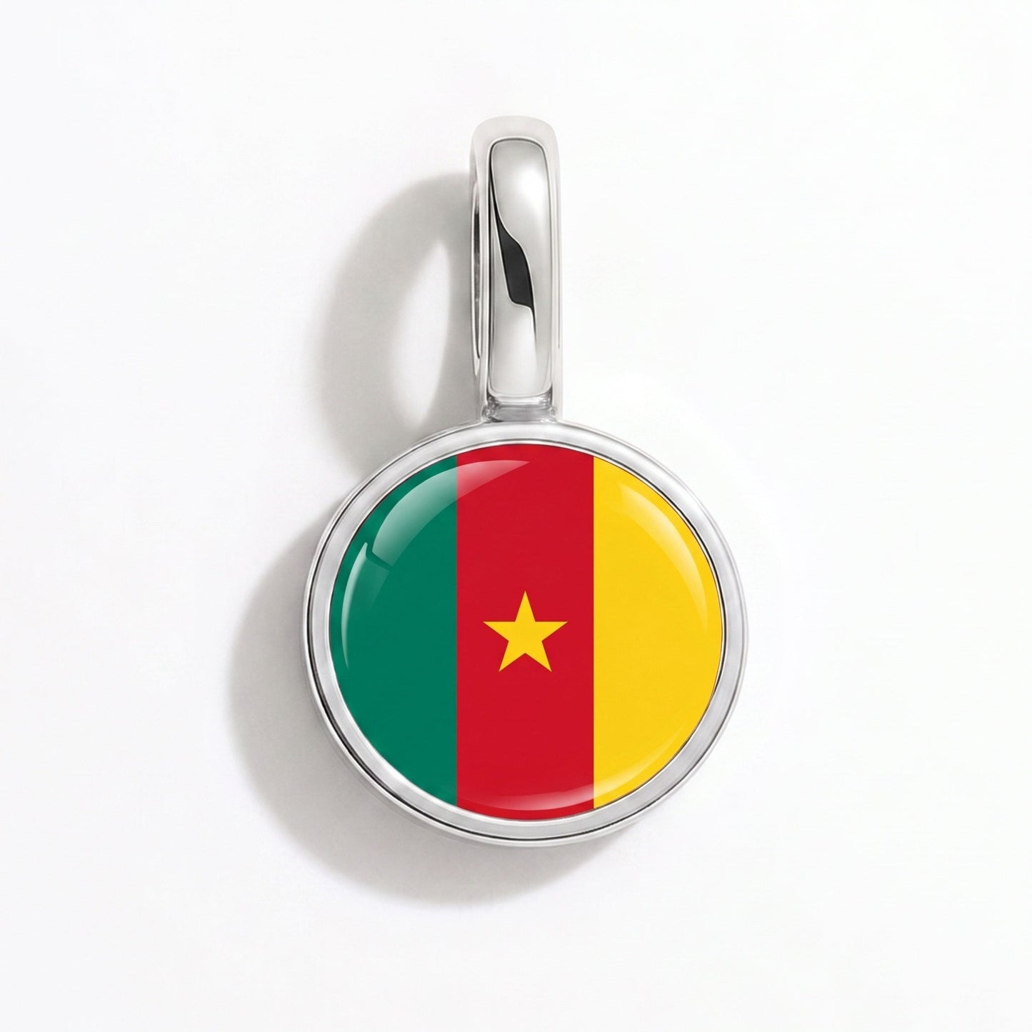 Flaggcharm Kamerun – rektangulär silver