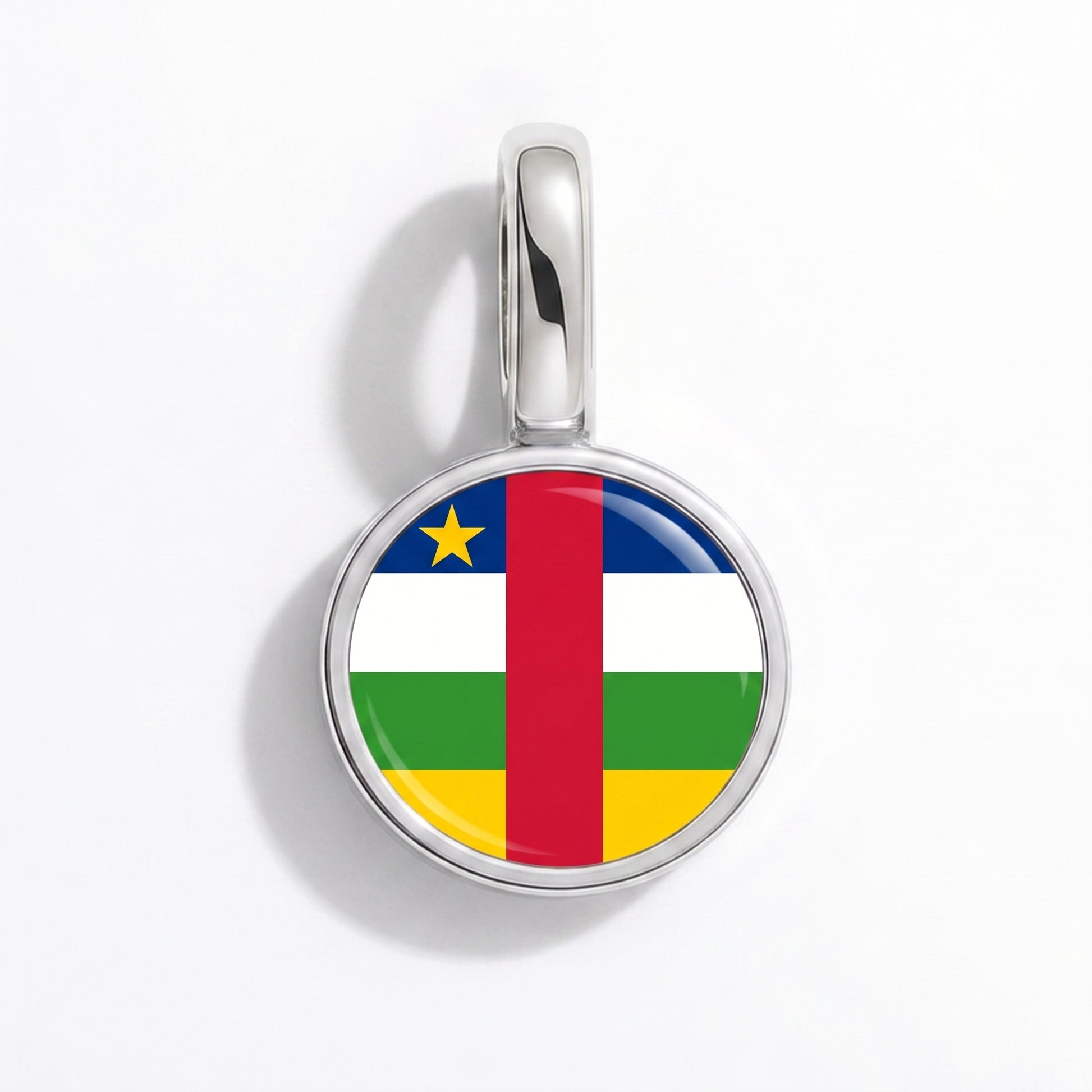 Flaggcharm Centralafrikanska republiken – rund silver