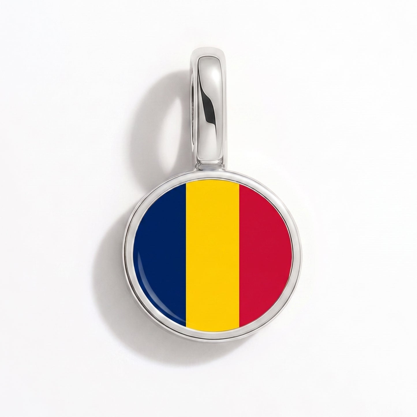 Flaggcharm Tchad – rund silver
