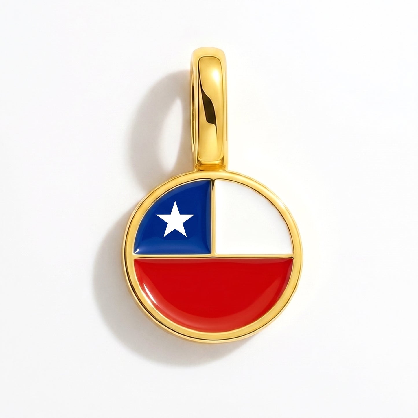 Flaggcharm Chile – rund guld