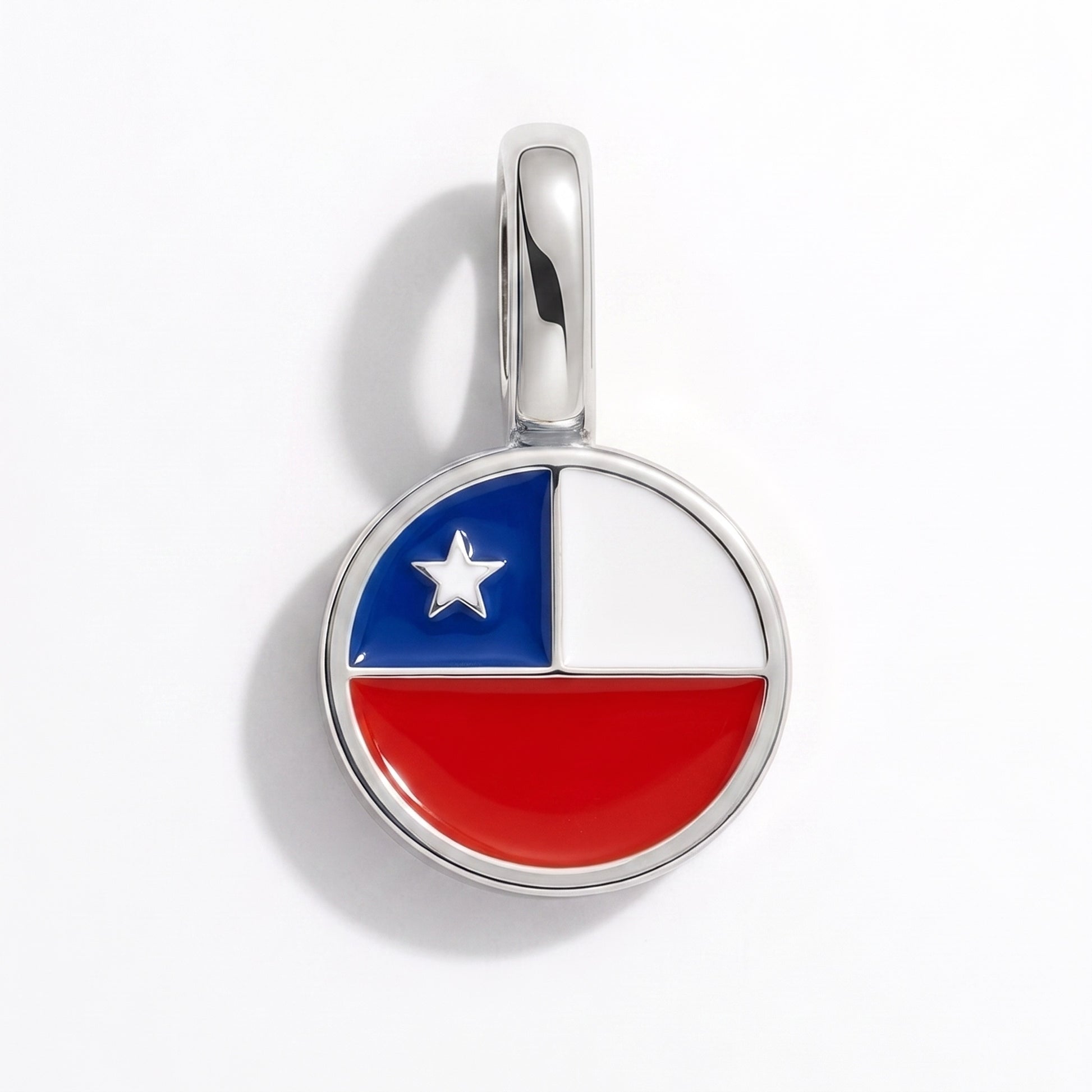 Flaggcharm Chile – rund silver