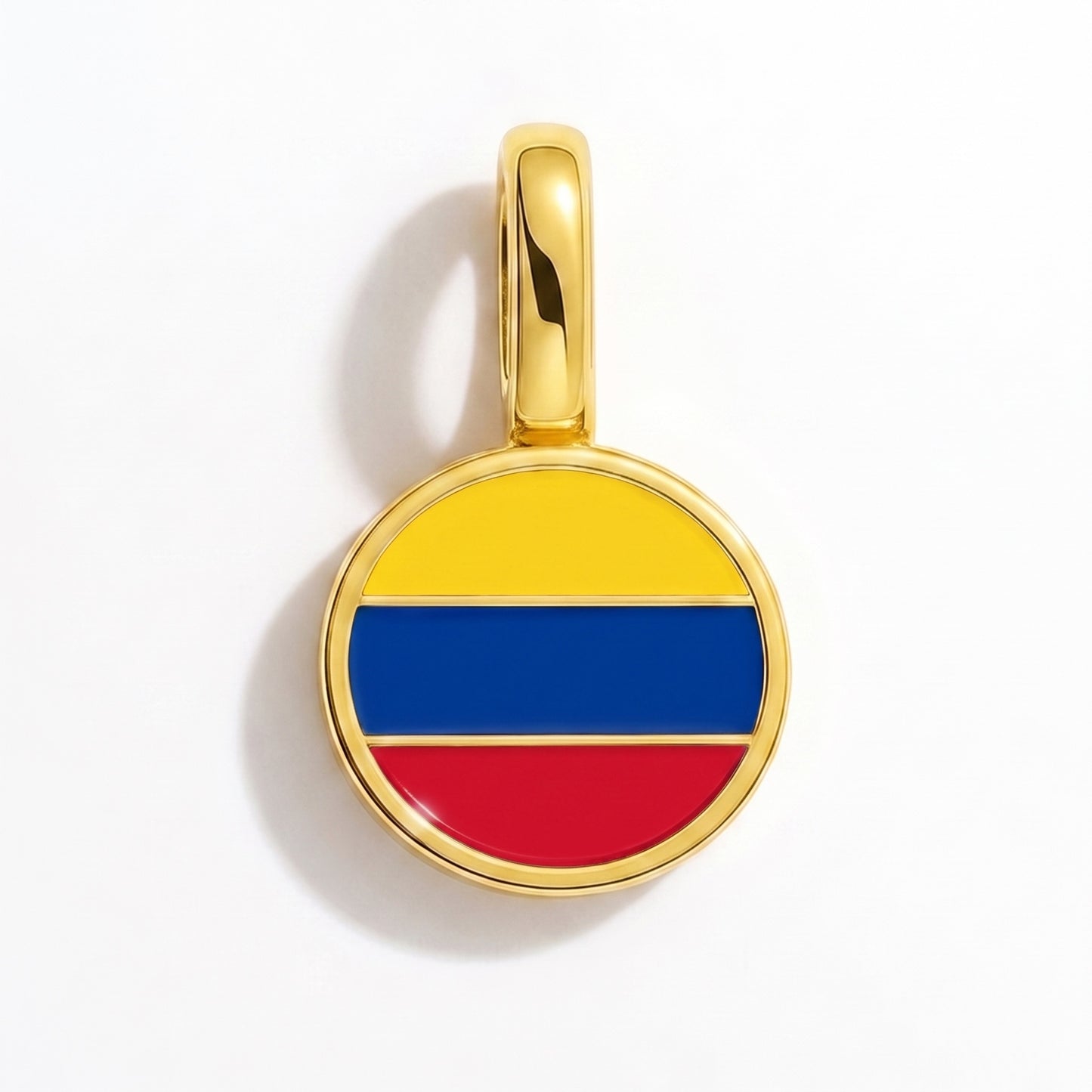 Flaggcharm Colombia – rund guld