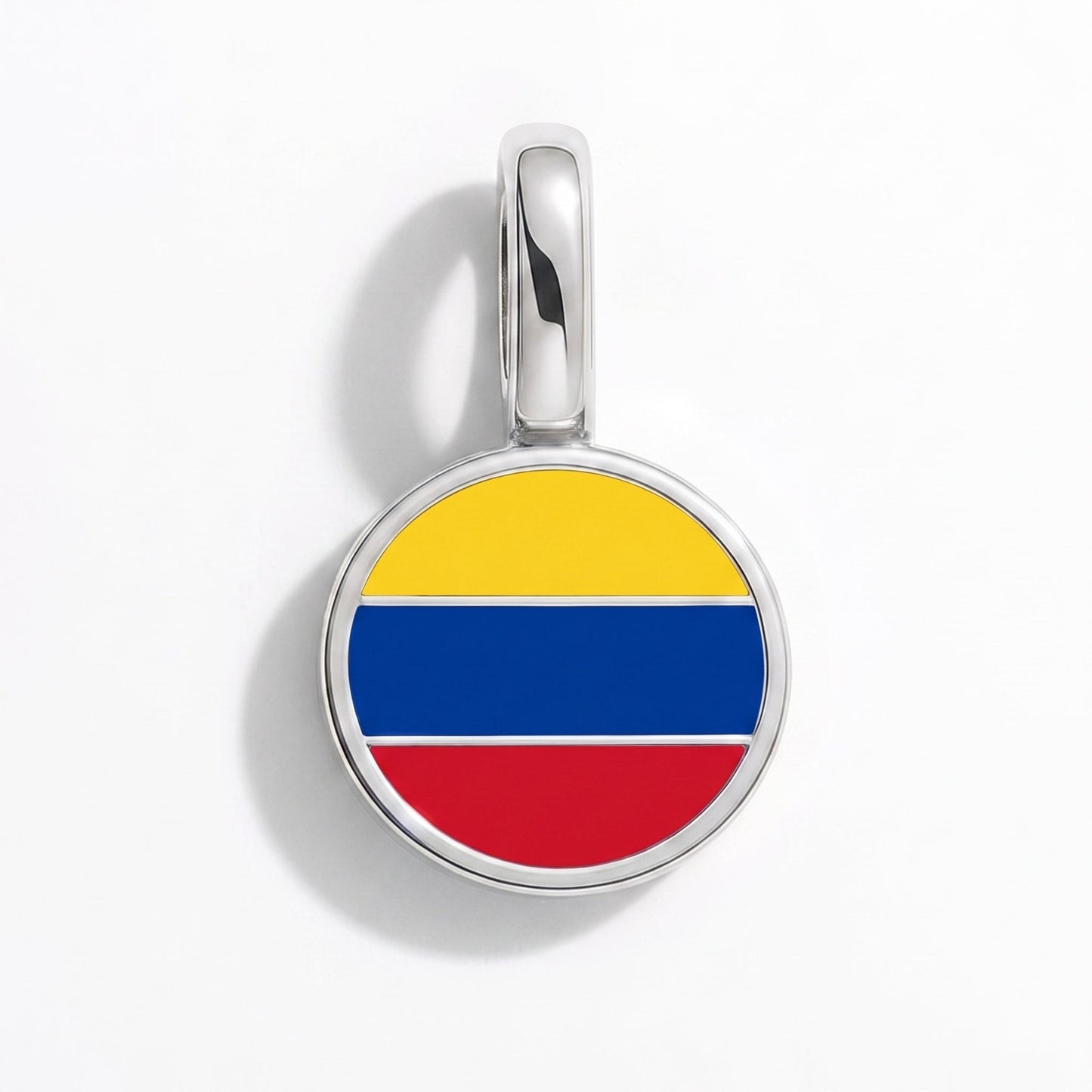 Flaggcharm Colombia – rektangulär silver