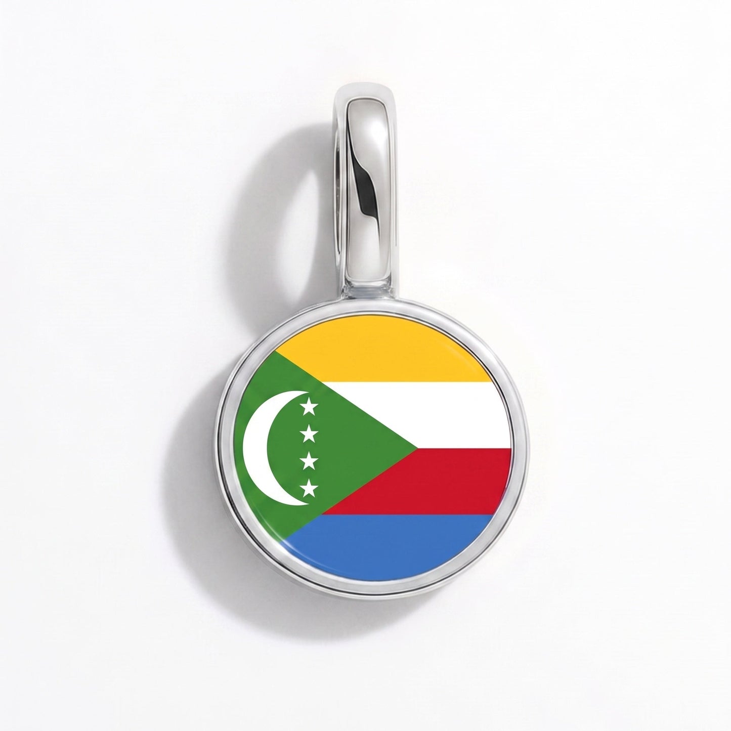 Flaggcharm Komorerna – rektangulär silver