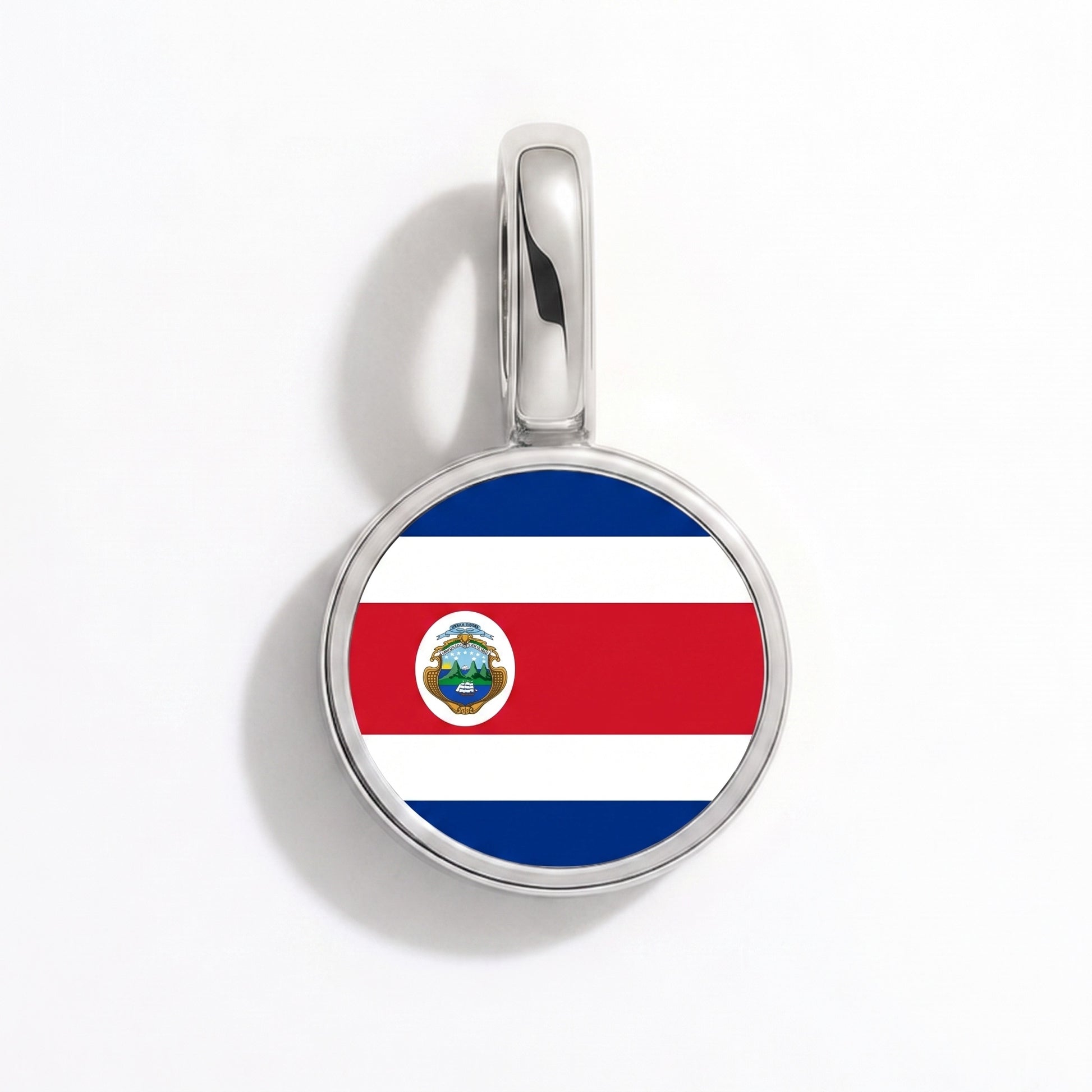 Flaggcharm Costa Rica – rund silver