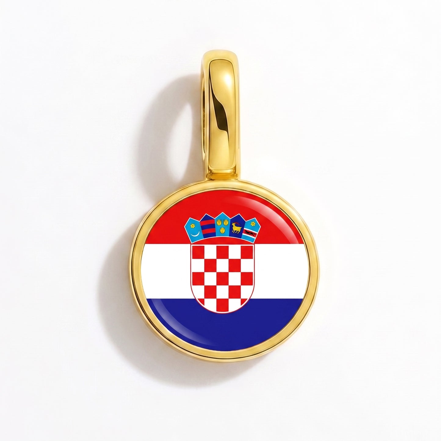 Flaggcharm Kroatien – rund guld