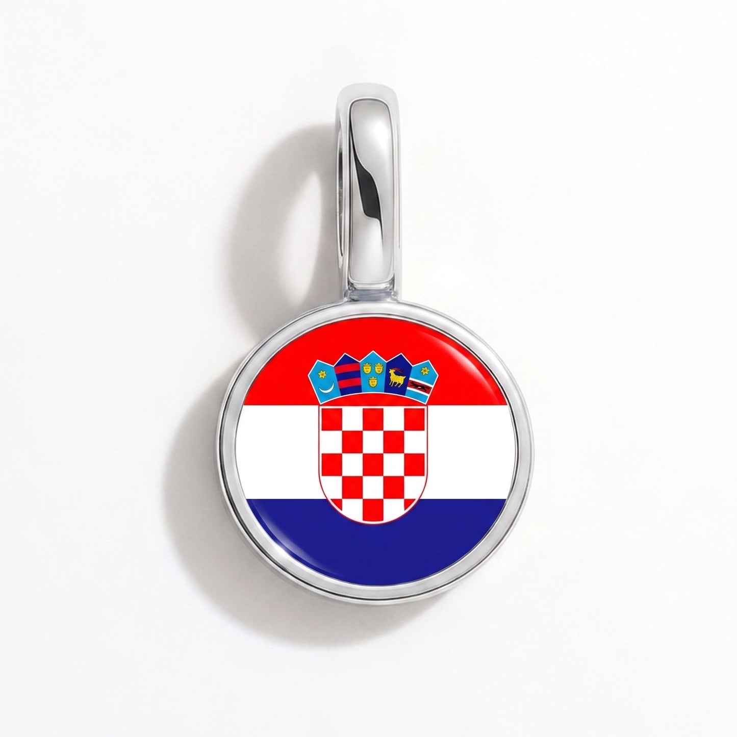 Flaggcharm Kroatien – rektangulär silver
