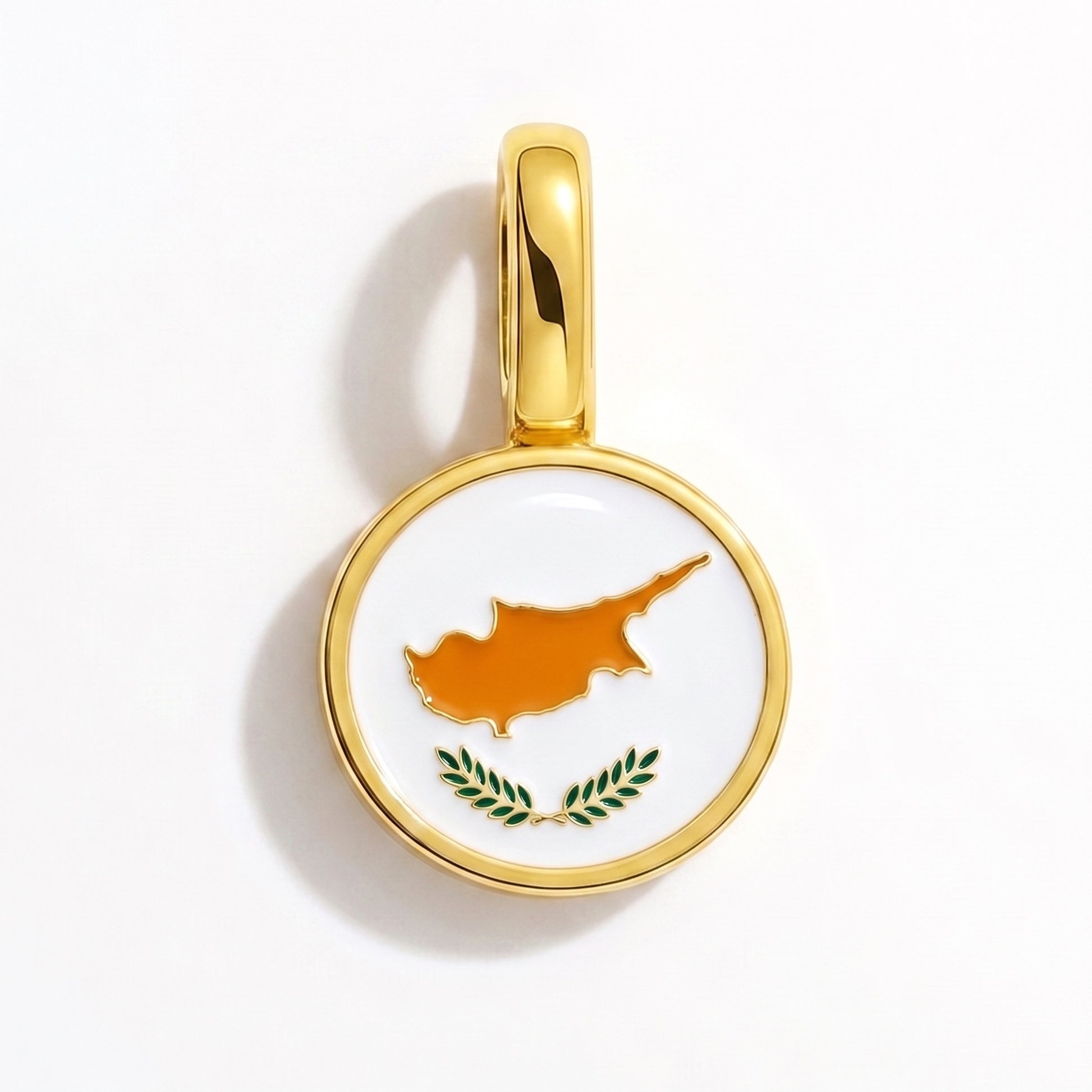 Flaggcharm Cypern – rund guld