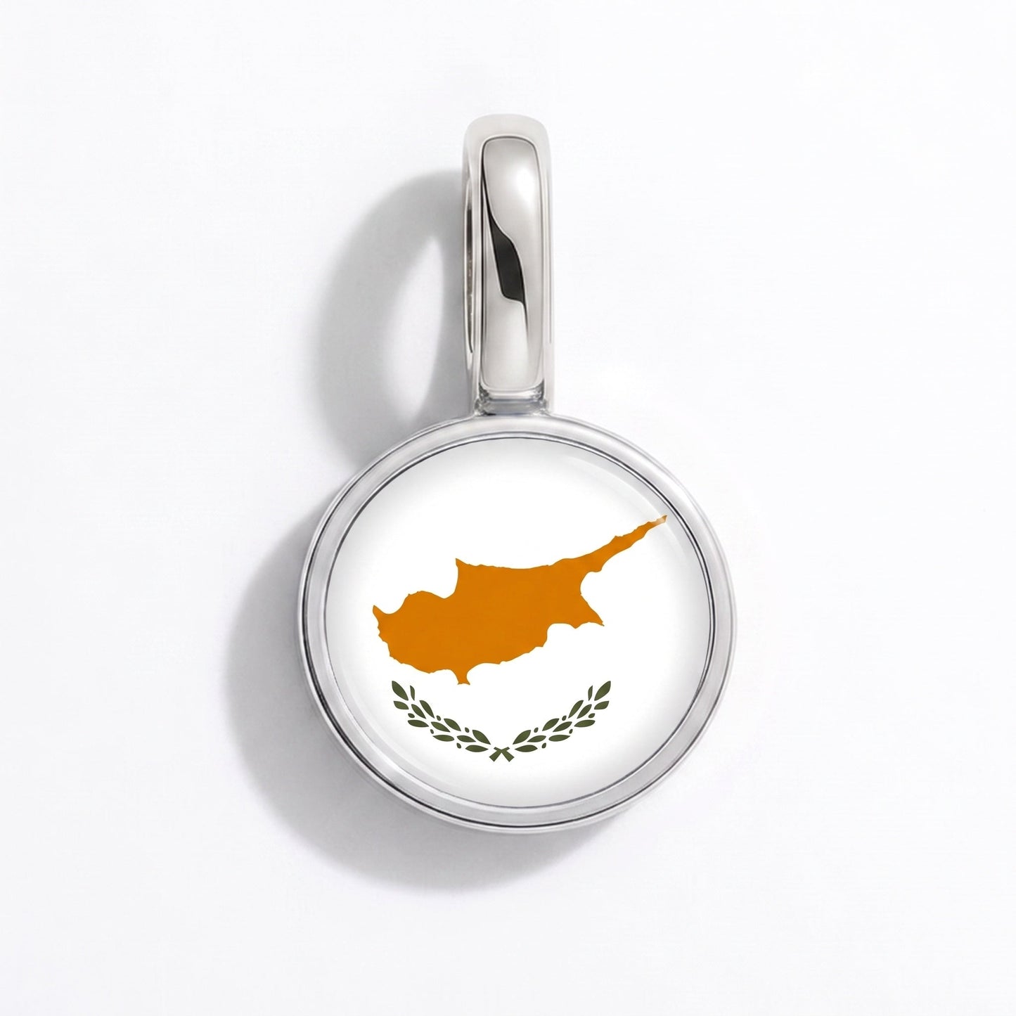 Flaggcharm Cypern – rektangulär silver