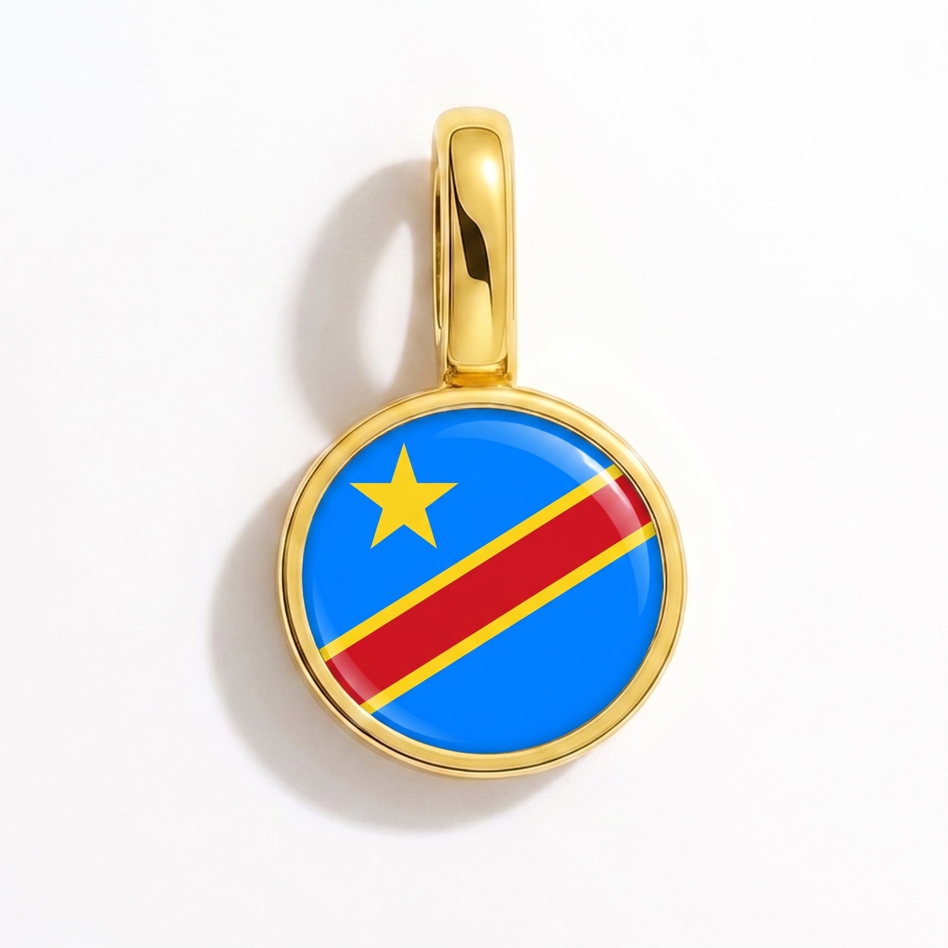Flaggcharm Demokratiska republiken Kongo – rund guld