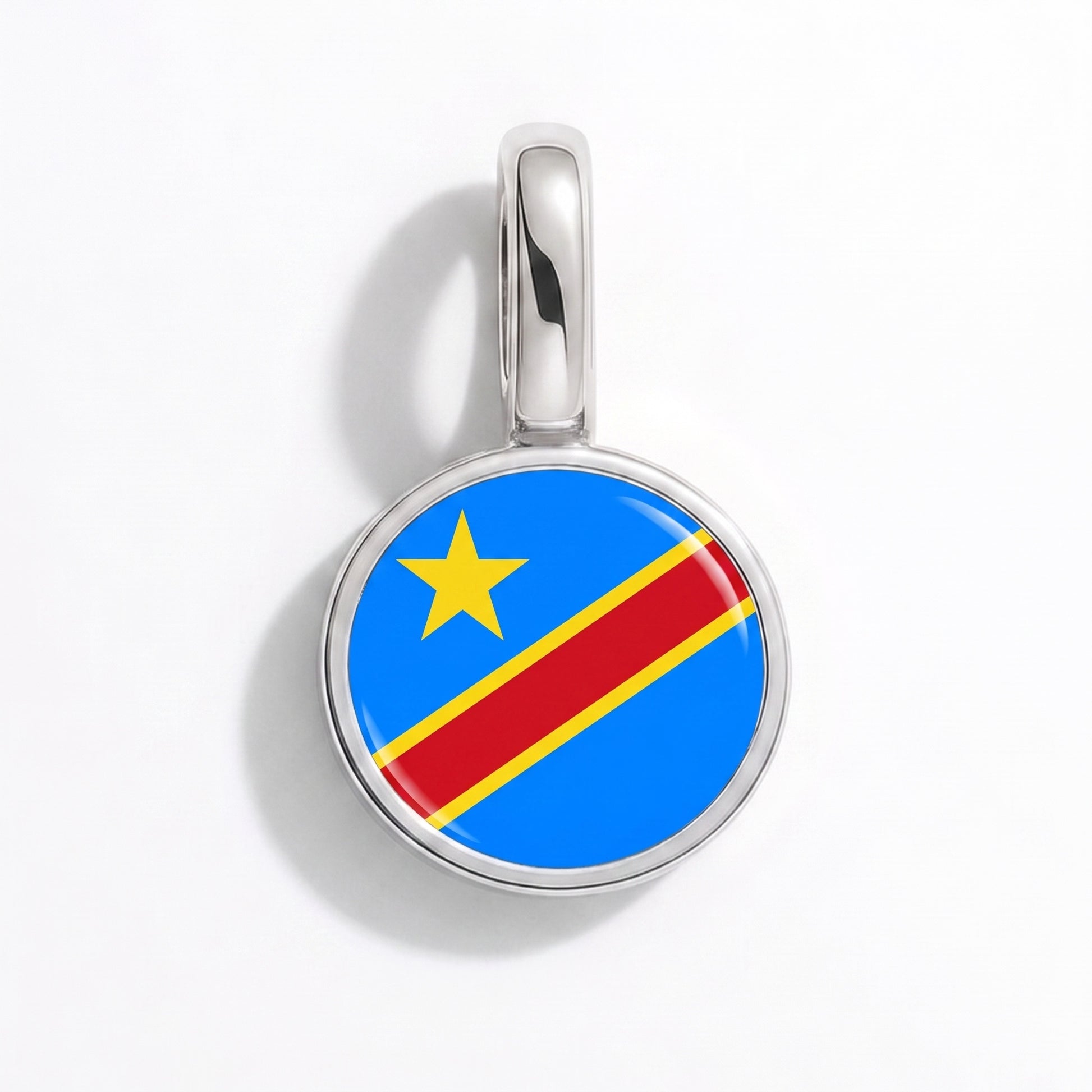 Flaggcharm Demokratiska republiken Kongo – rund silver