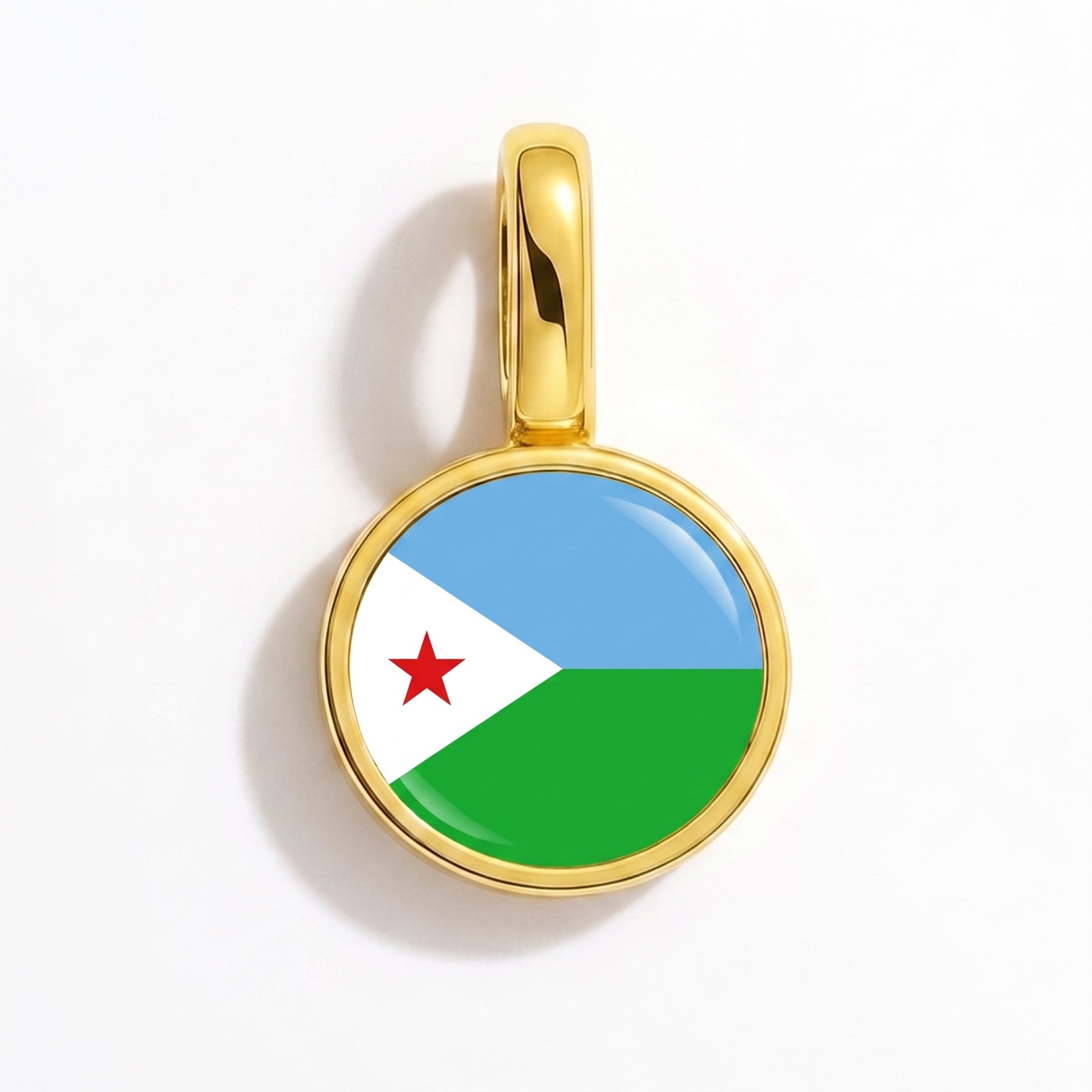 Flaggcharm Djibouti – rund guld