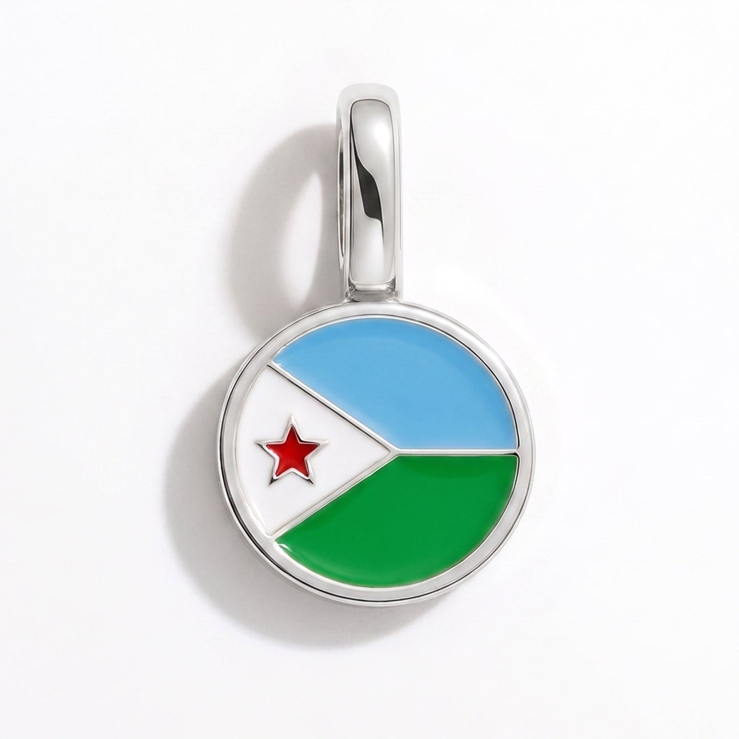 Flaggcharm Djibouti – rektangulär silver
